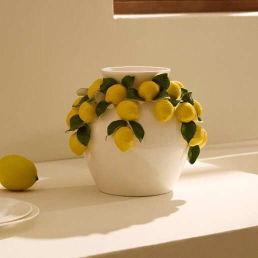 Jarrón decorativo de cerámica Limones