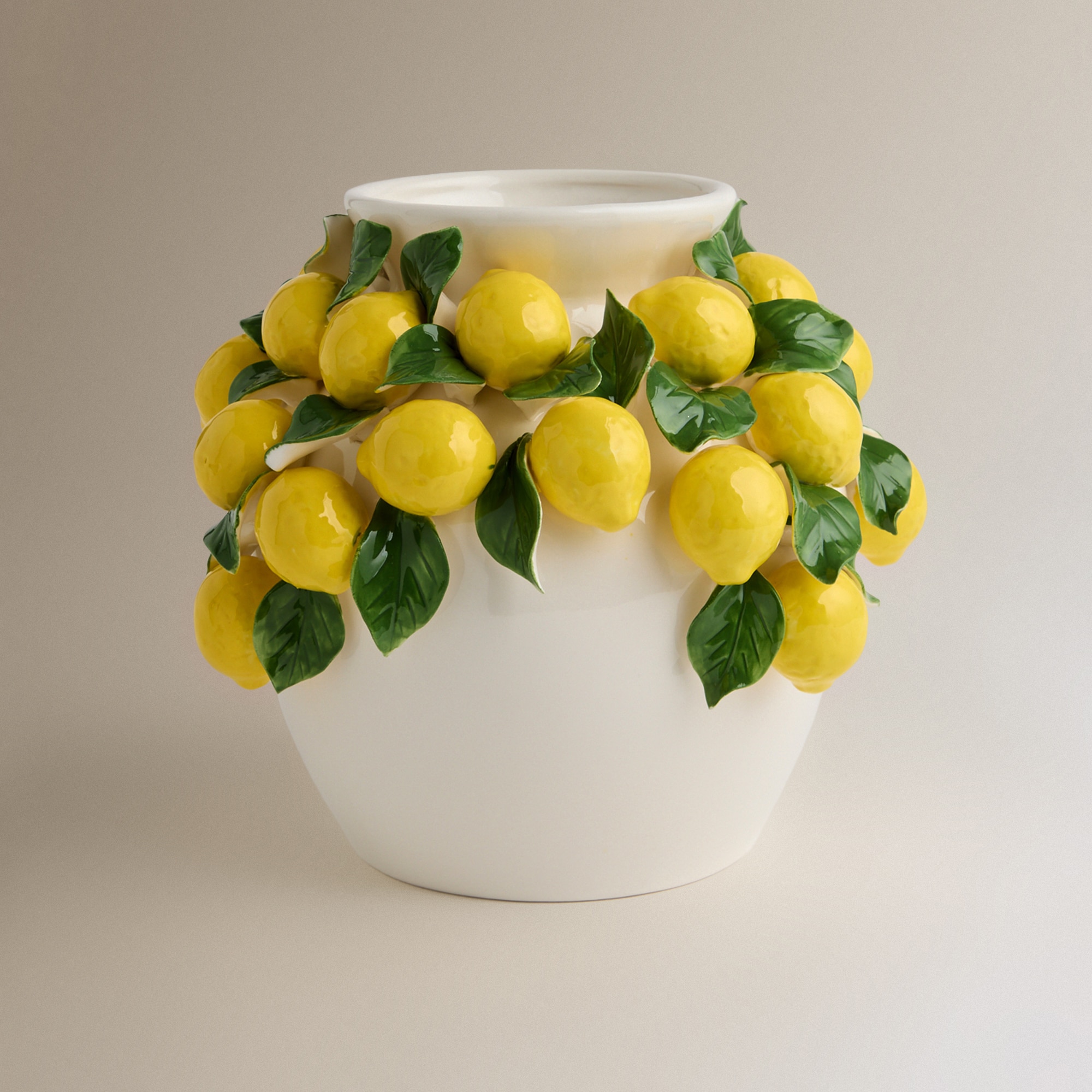 Jarrón decorativo de cerámica Limones - Marrón Marrón-2