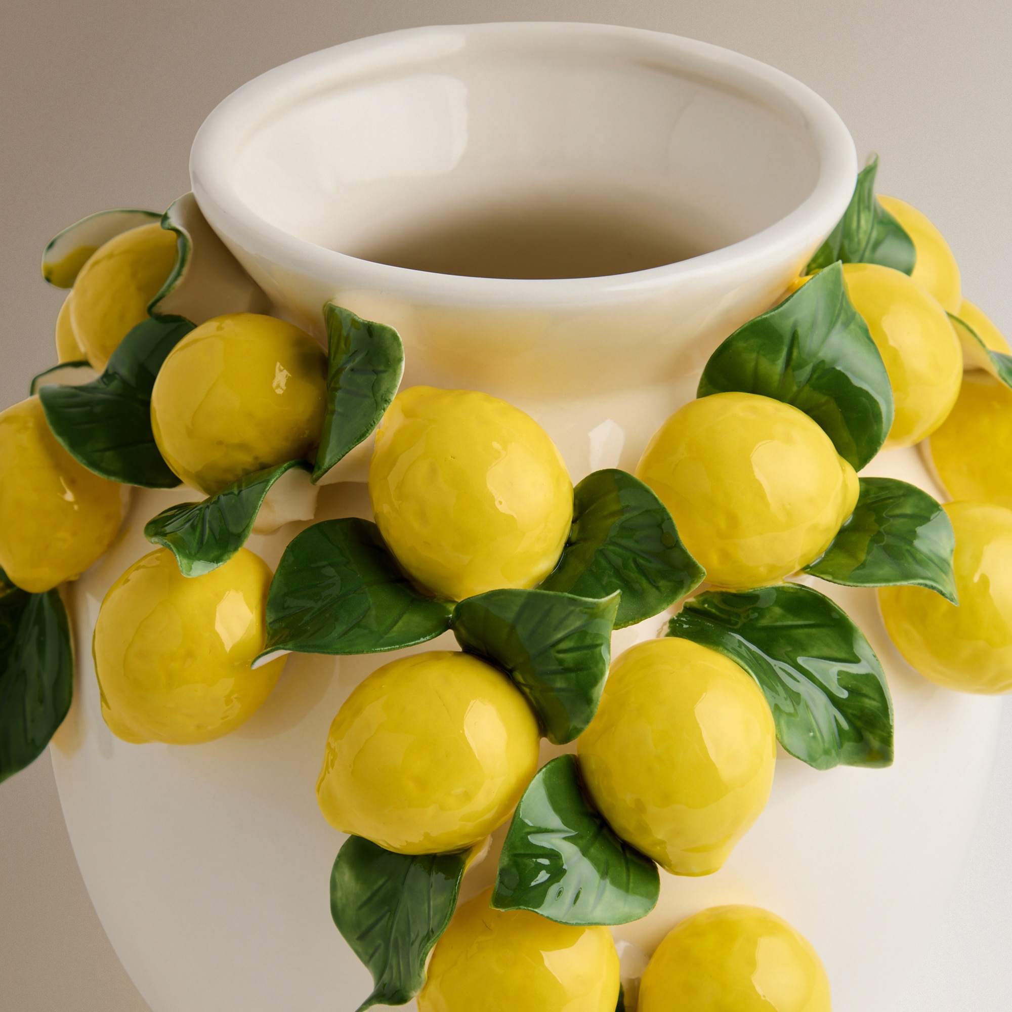 Jarrón decorativo de cerámica Limones - Marrón Marrón-3