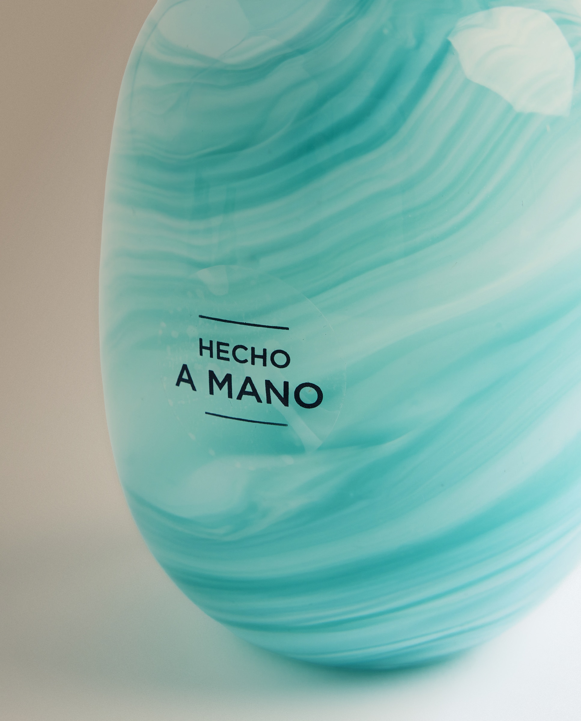 Jarrón de vidrio hecho a mano Marmer - Azul Azul-4