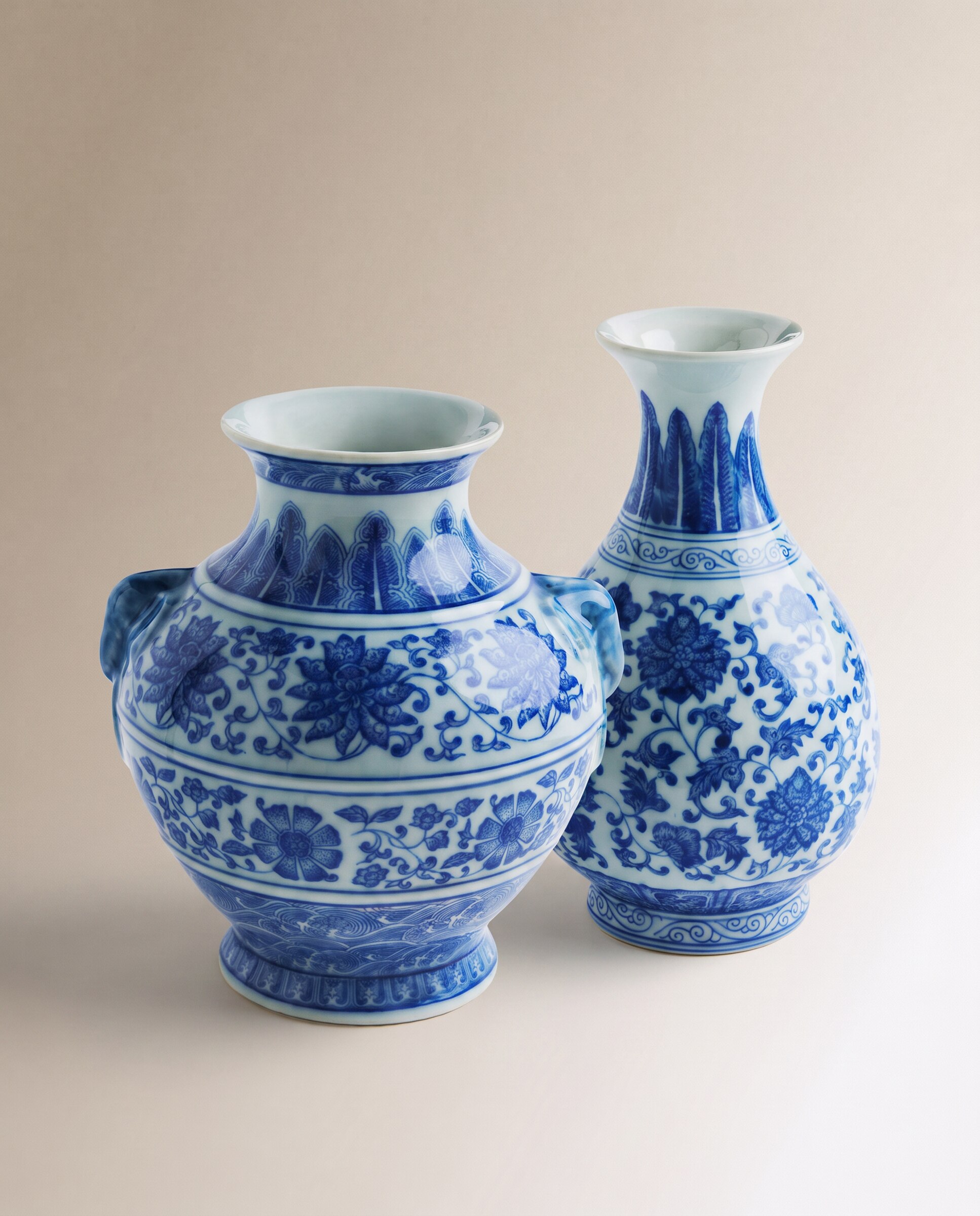 Jarra de Porcelana Qing Azul-5