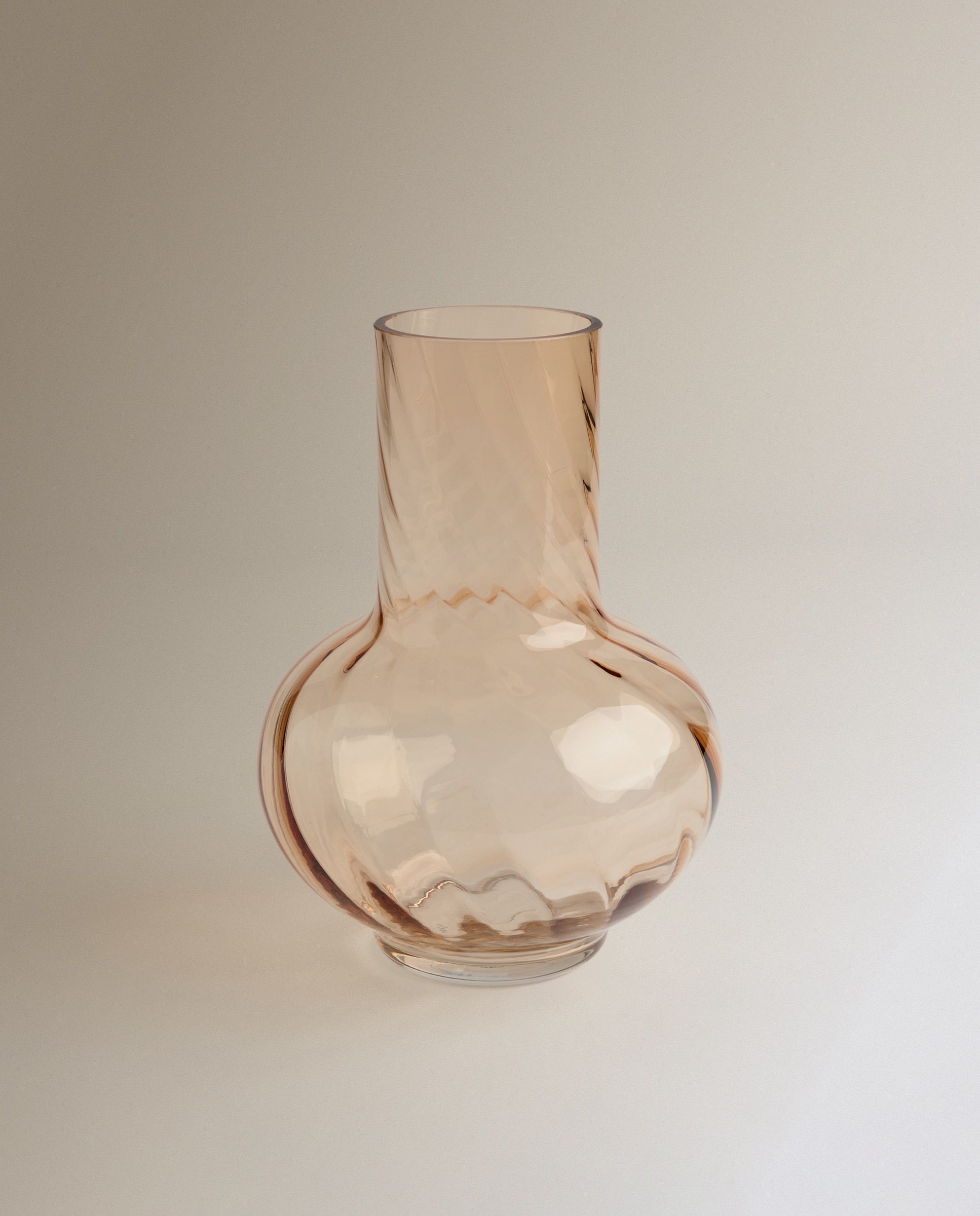 Jarrón decorativo de vidrio Vetro - Beige Beige-2