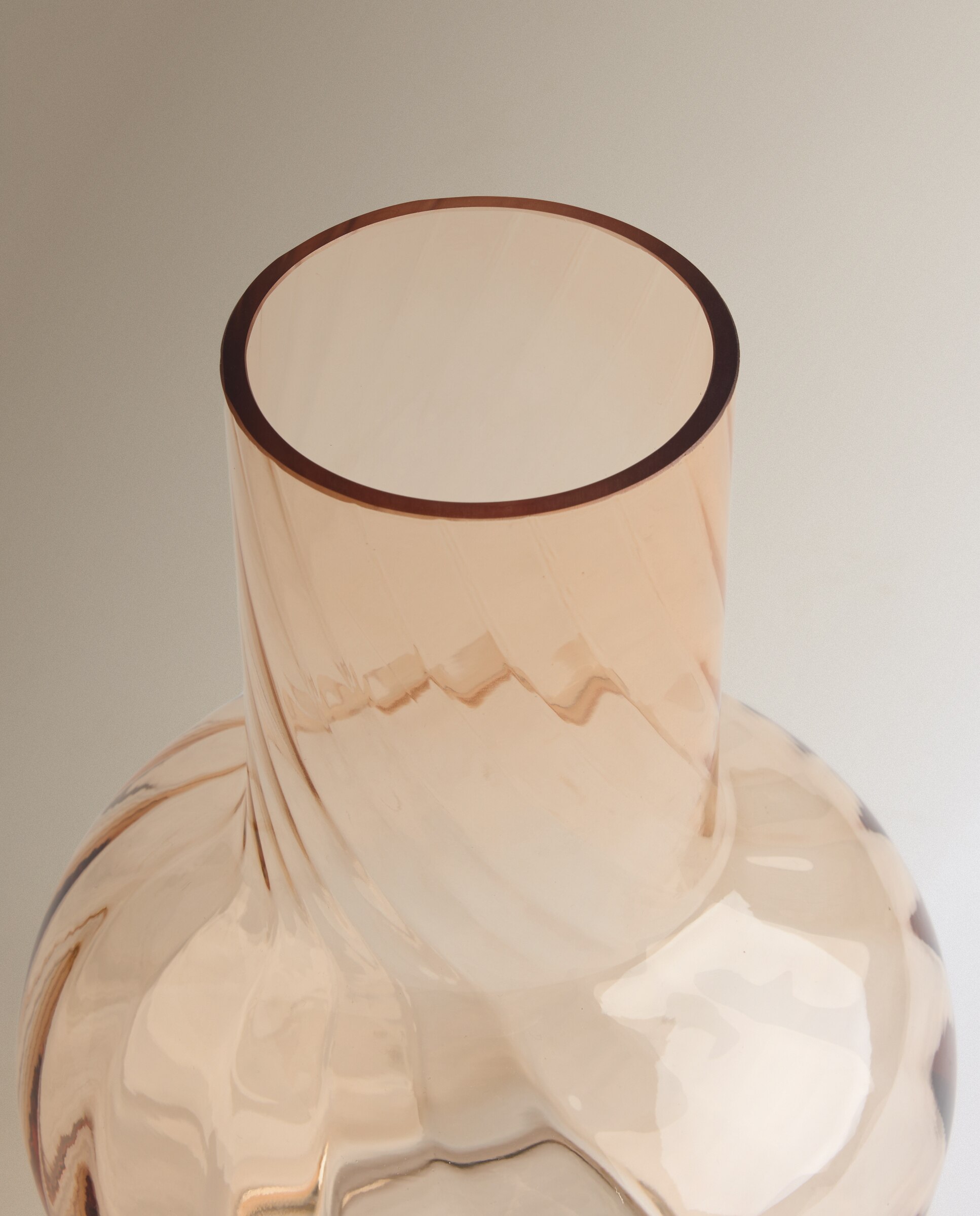 Jarrón decorativo de vidrio Vetro - Beige Beige-3