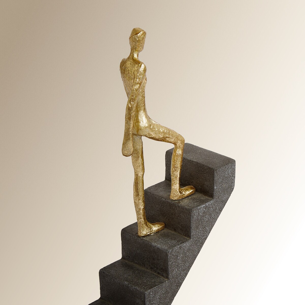 Figura Decorativa Homem em Escada Parana Ouro-3