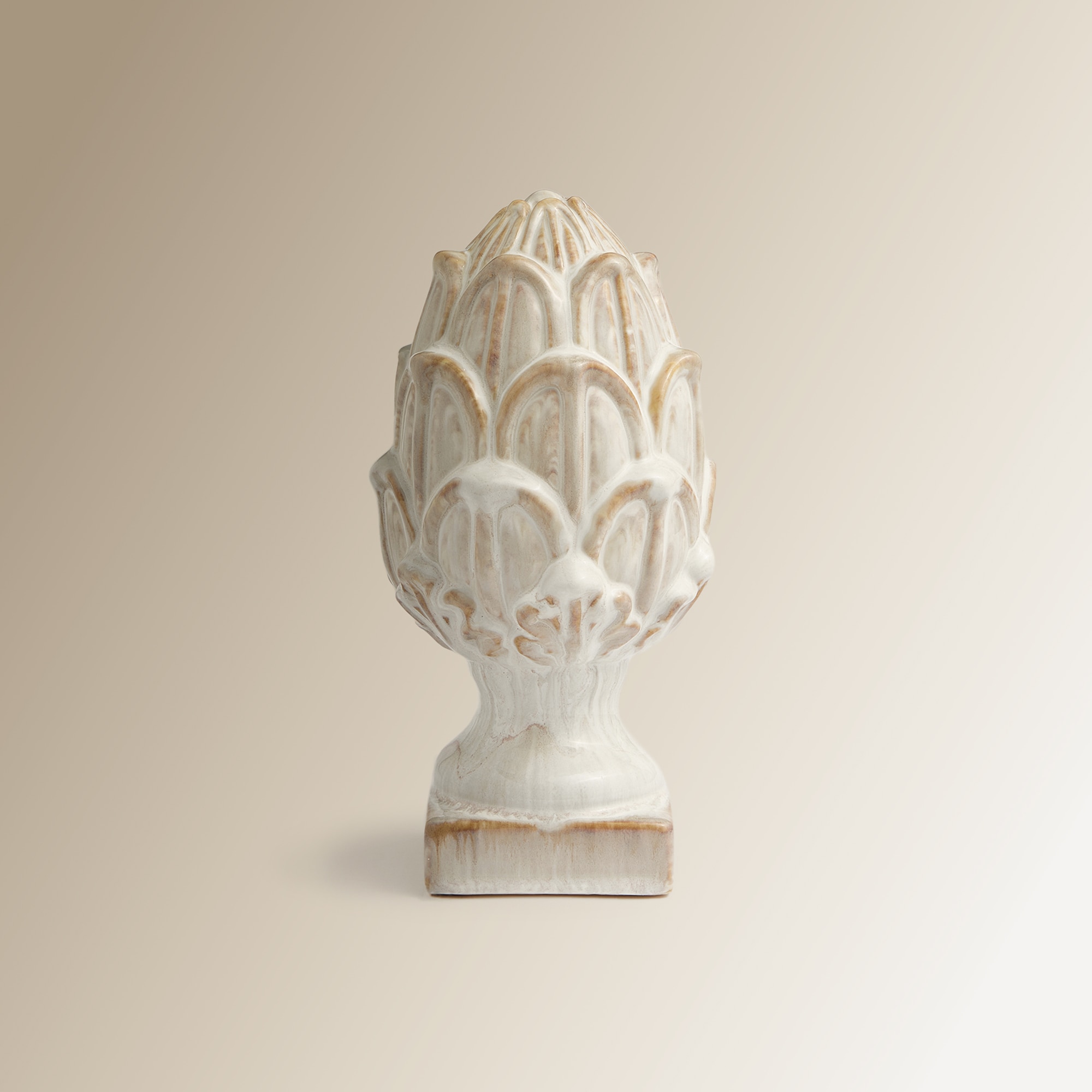 Figura Decorativa Pequena Alcachofra Carciofo Bege-1