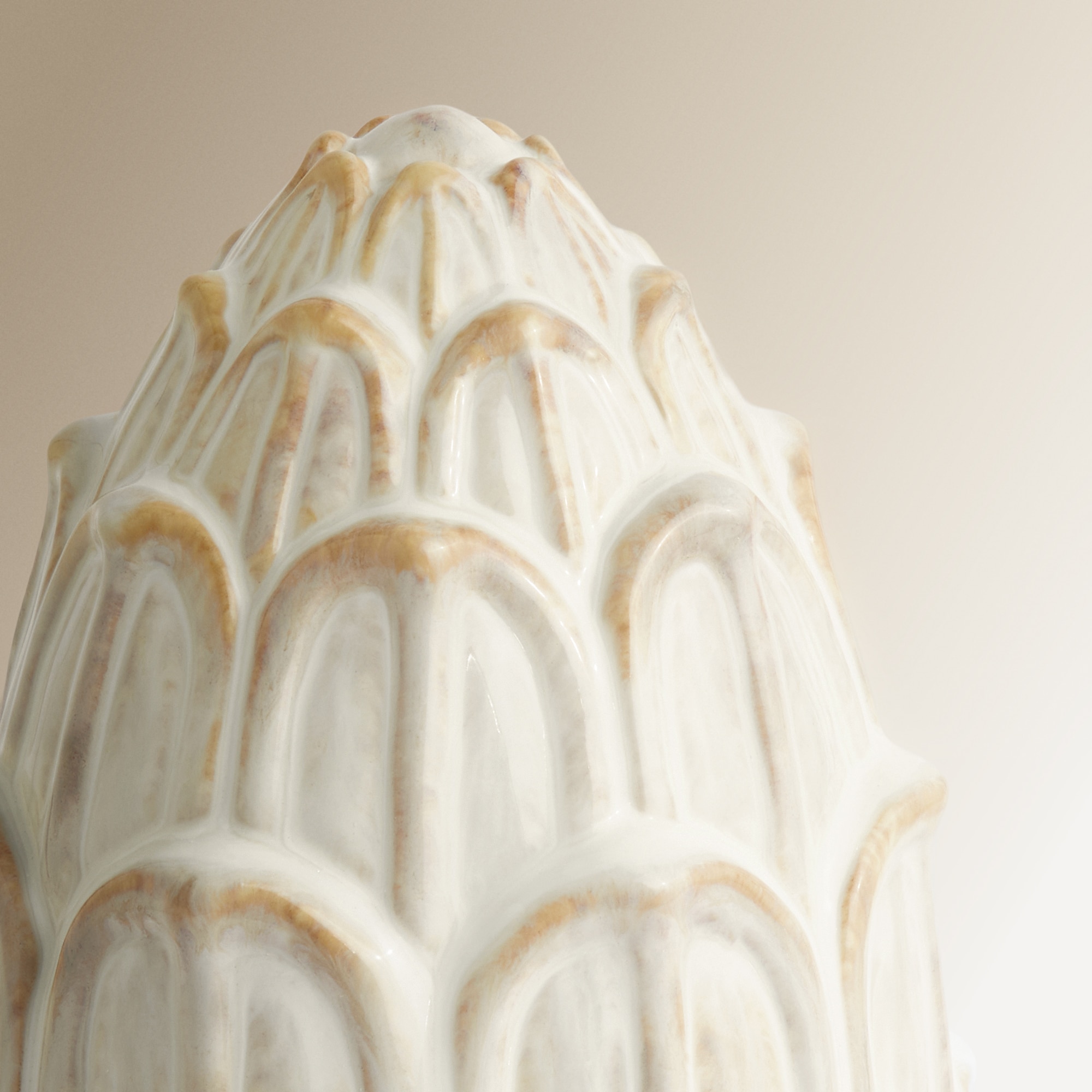Figura Decorativa Pequena Alcachofra Carciofo Bege-3