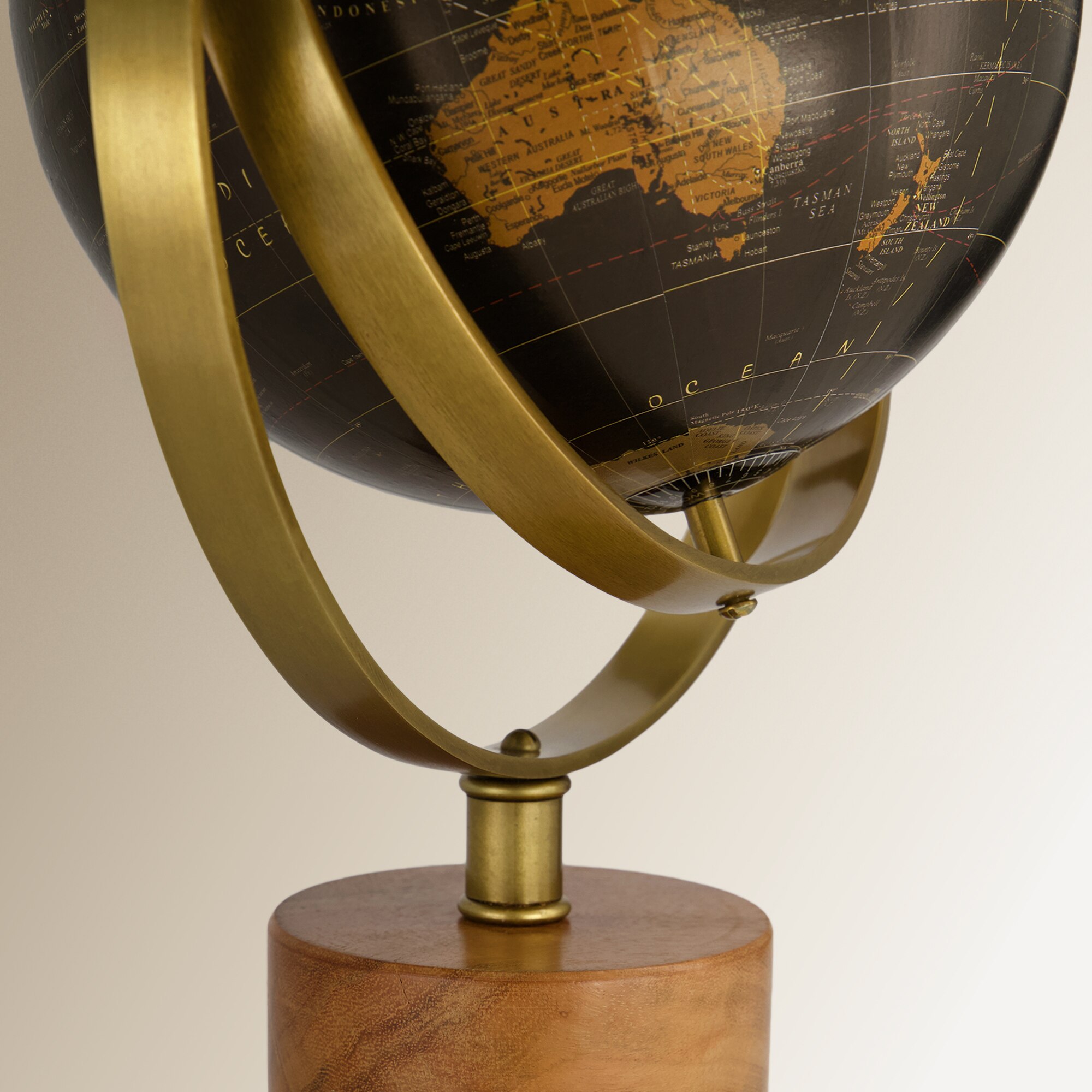 Figura Decorativa Mapa Mundo Ouro Castanho-3