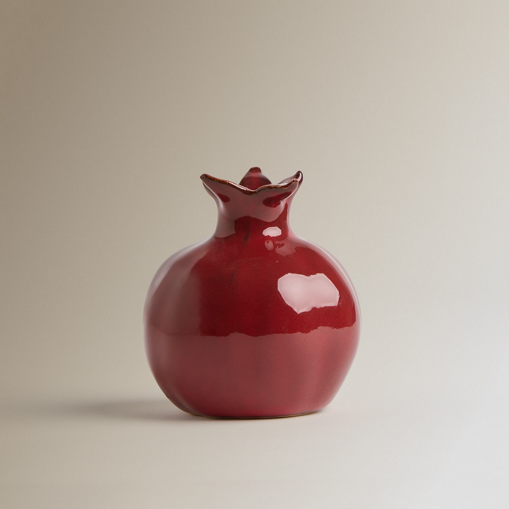 Figura Decorativa de Cerâmica Romã Castanho-2
