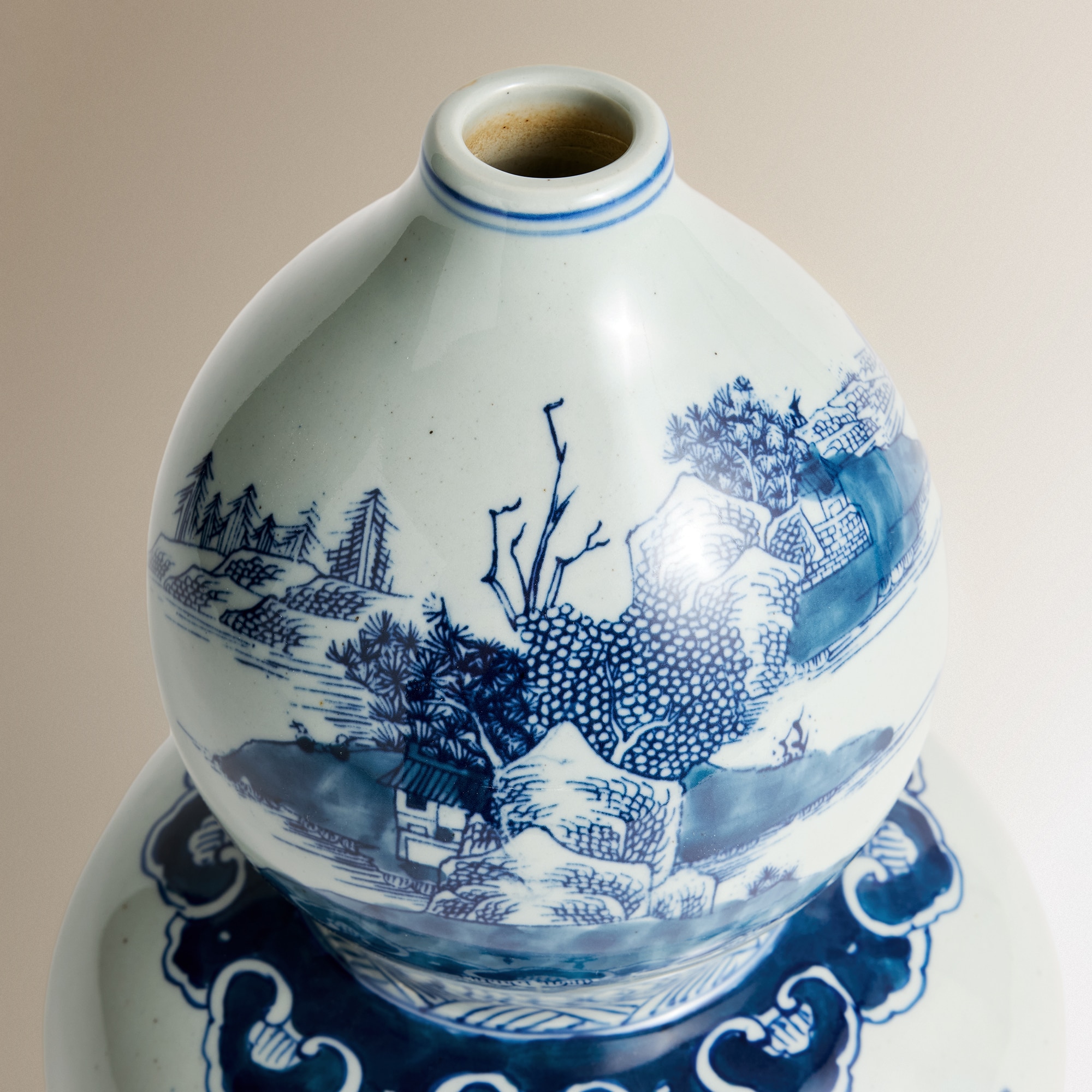Jarra de Porcelana Qing Azul-3