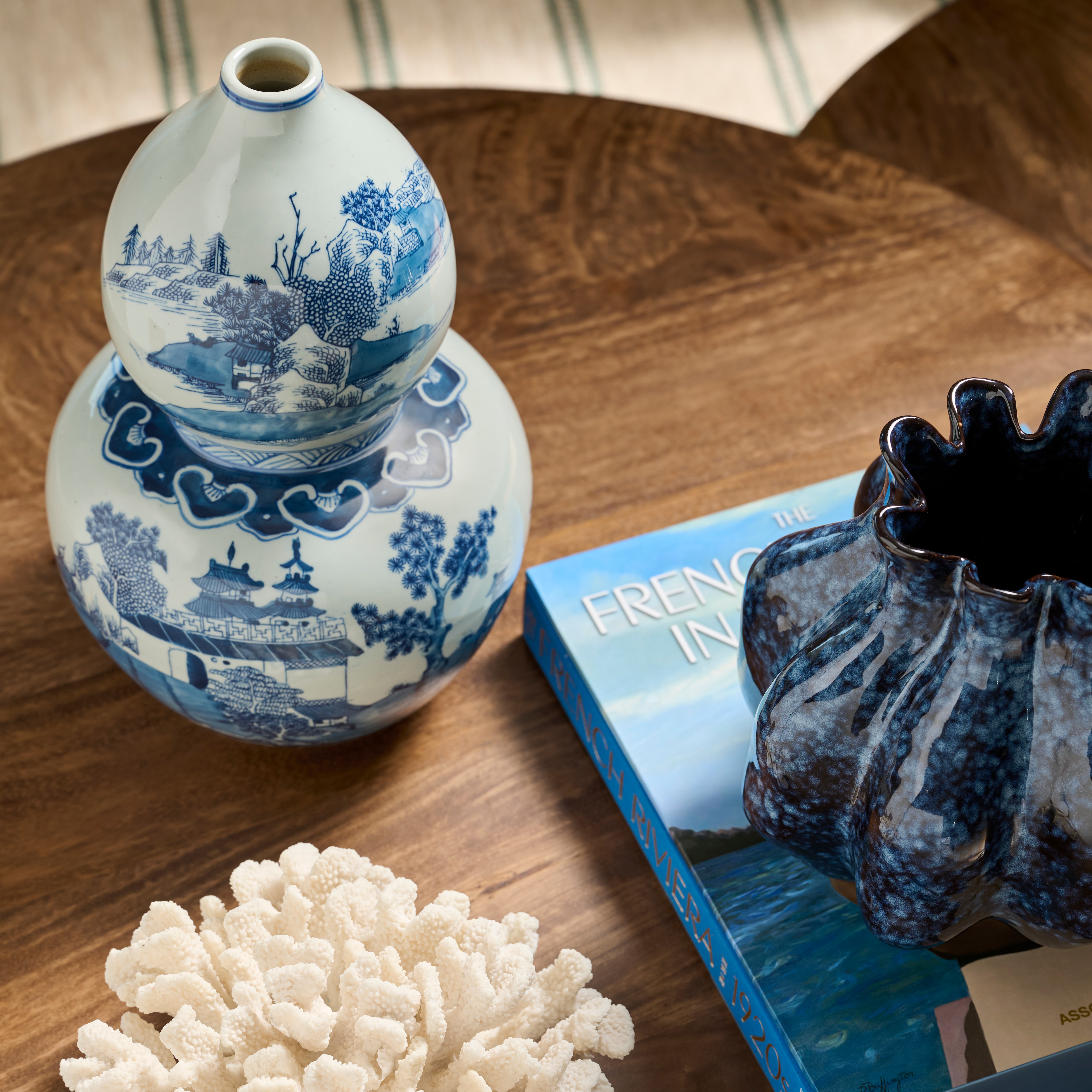Jarra de Porcelana Qing Azul-5