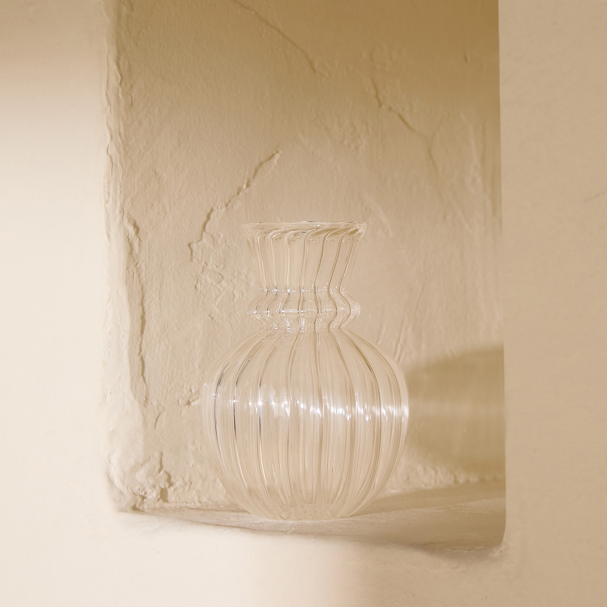 Jarra Baixa de Vidro Reciclado Acra Transparente-1