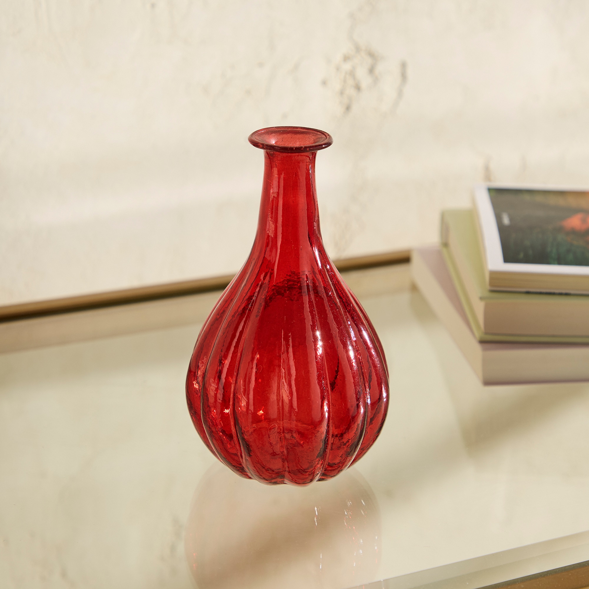 Jarra Mini de Vidro Reciclado Mingora - Vermelho Vermelho-1