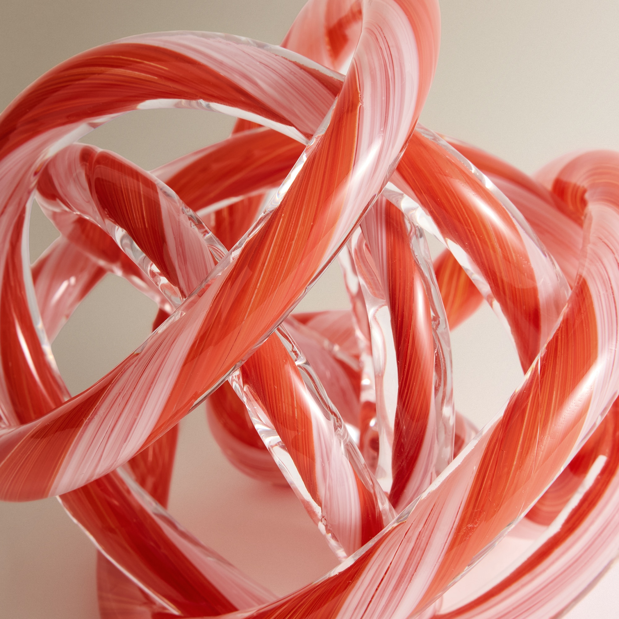 Figura Decorativa de Vidro Nó Rosa-3