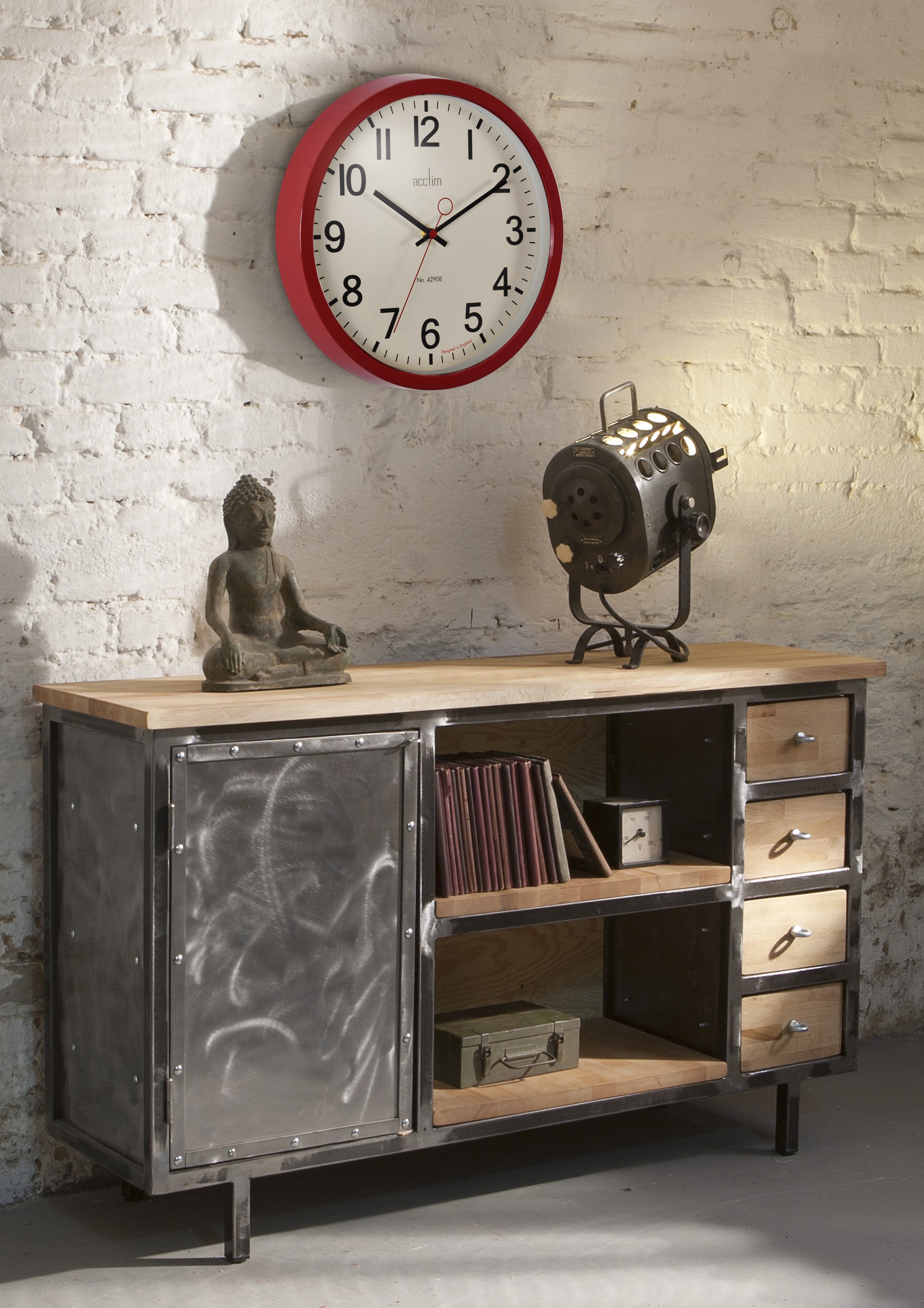 Relógio de parede Helsinki Acctim Vermelho-2