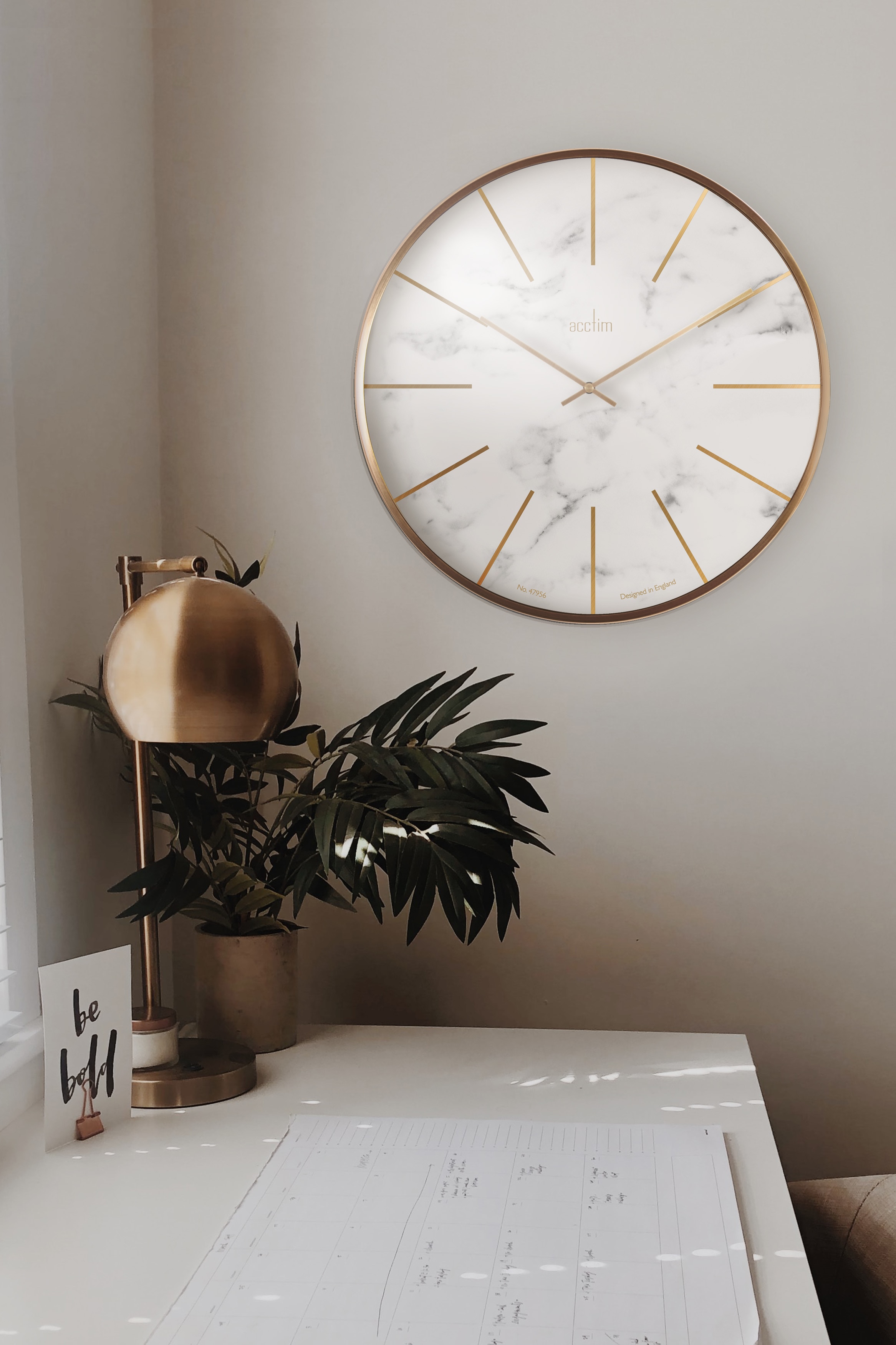 Relógio de parede com controlo Luxe XL Acctim Dourado-2