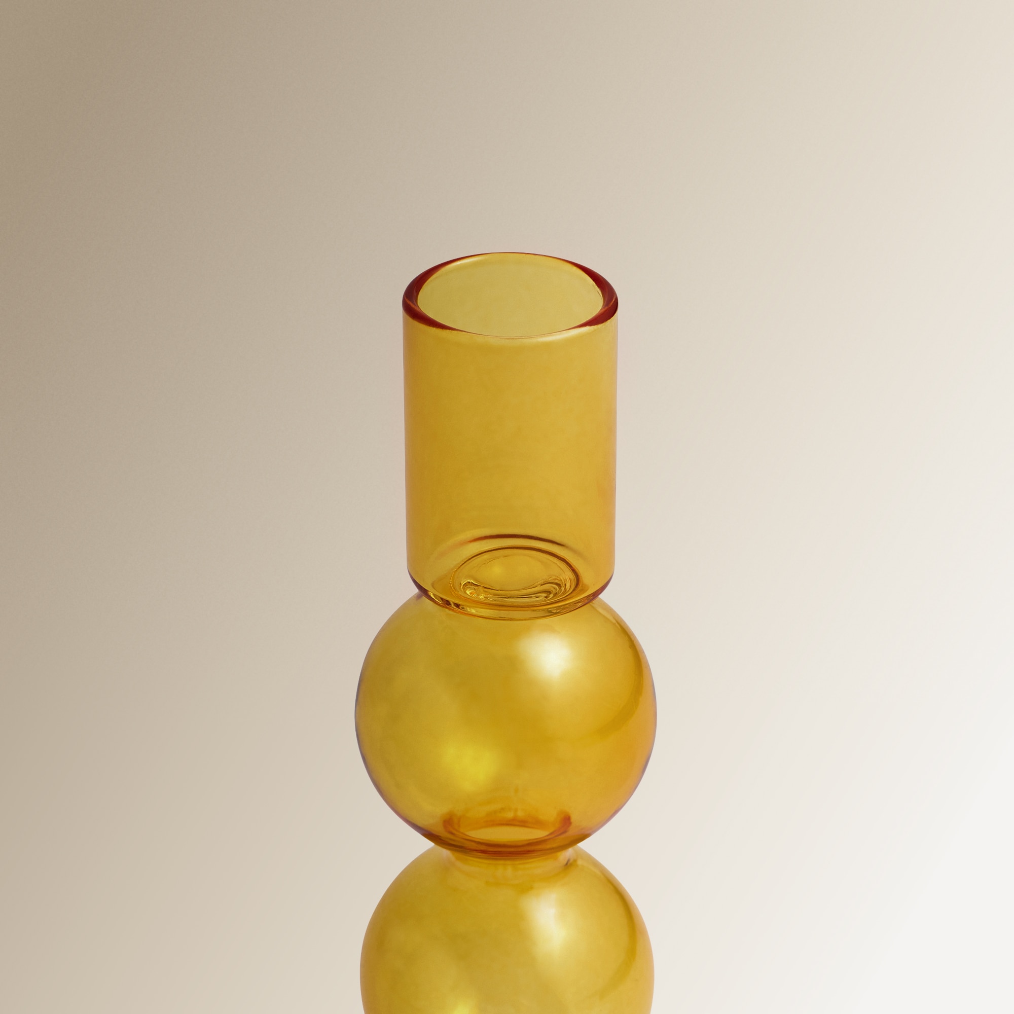 Candelabro de Vidro Fino - Amarelo Amarelo-3