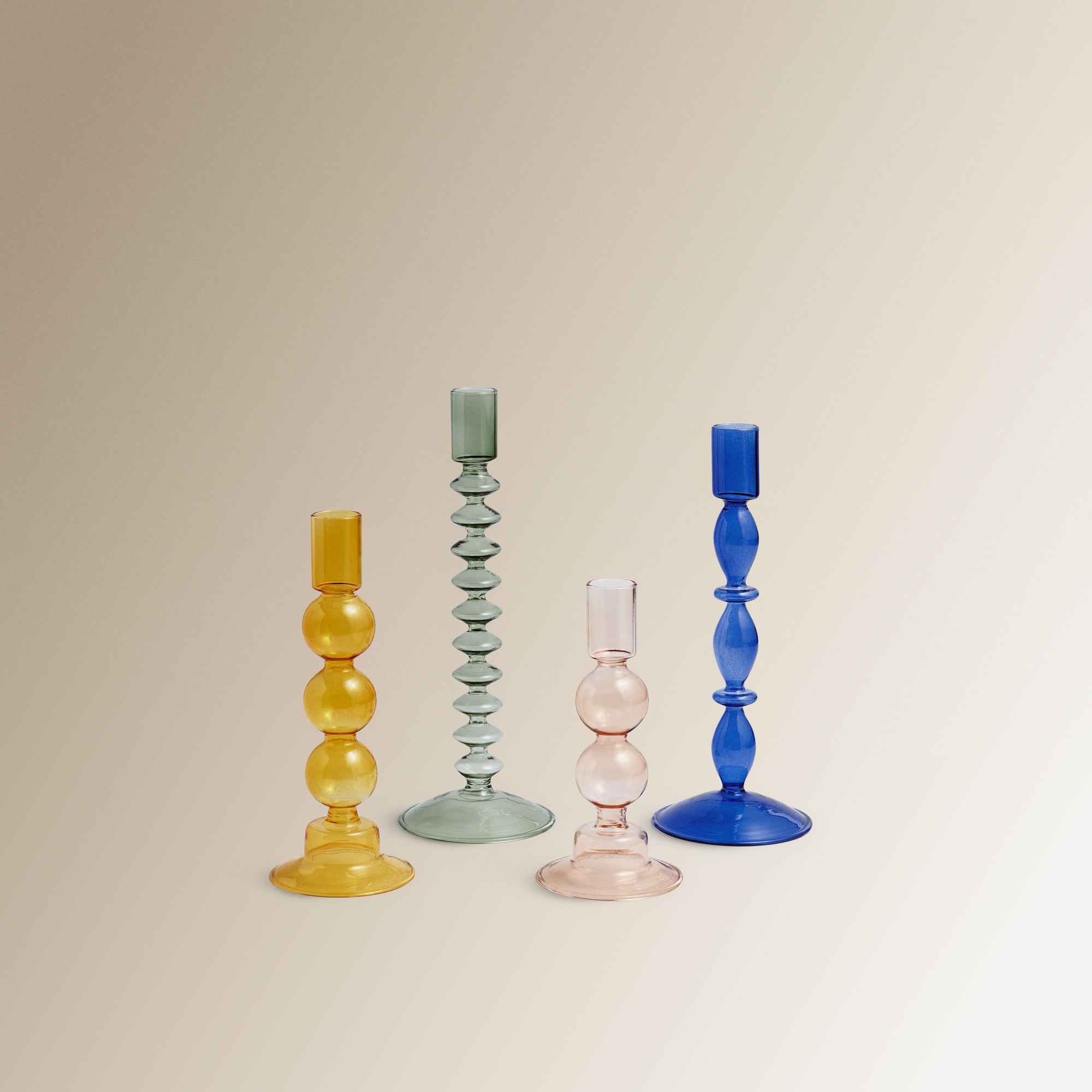Candelabro de Vidro Fino - Amarelo Amarelo-5