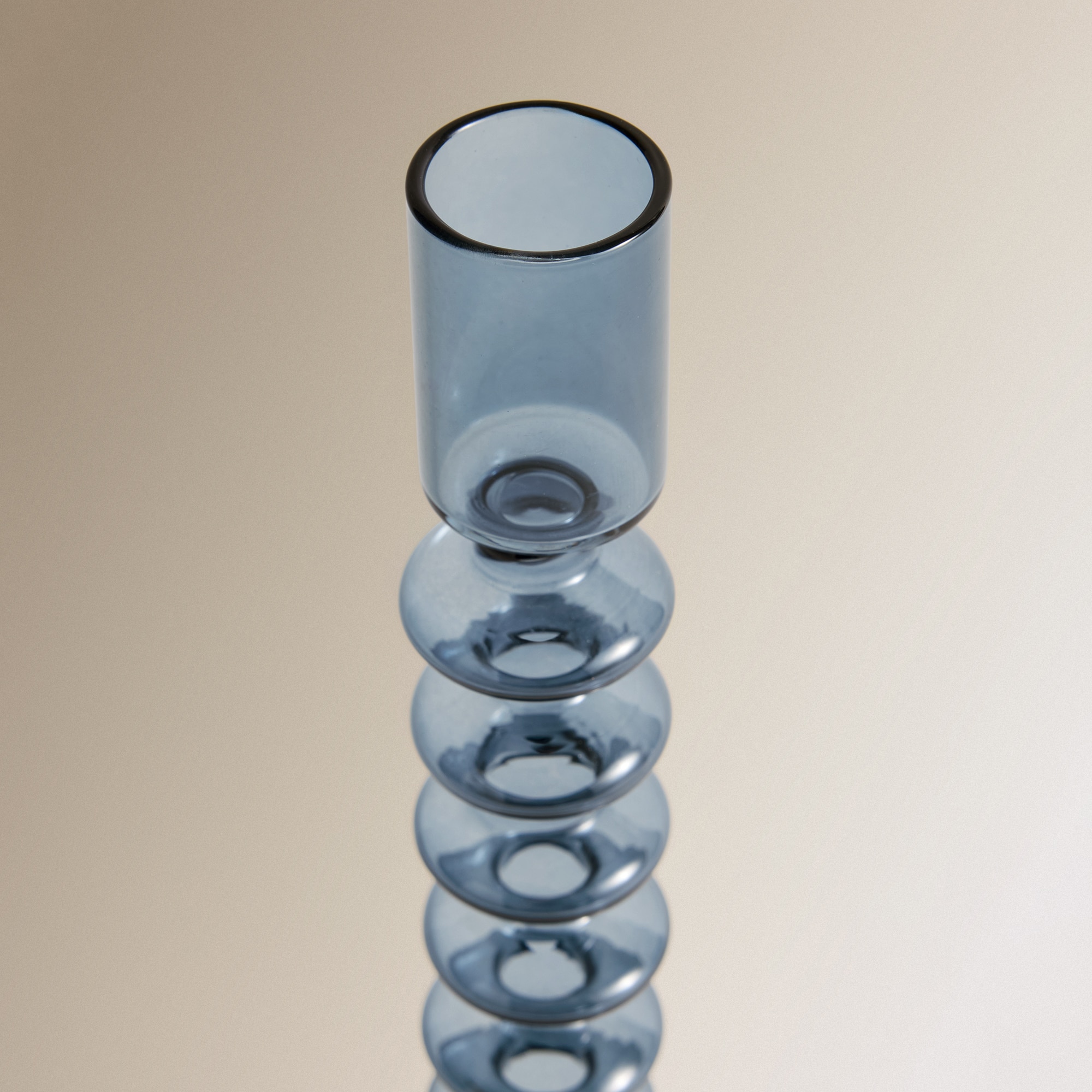 Candelabro de Vidro Fino - Azul Azul-3