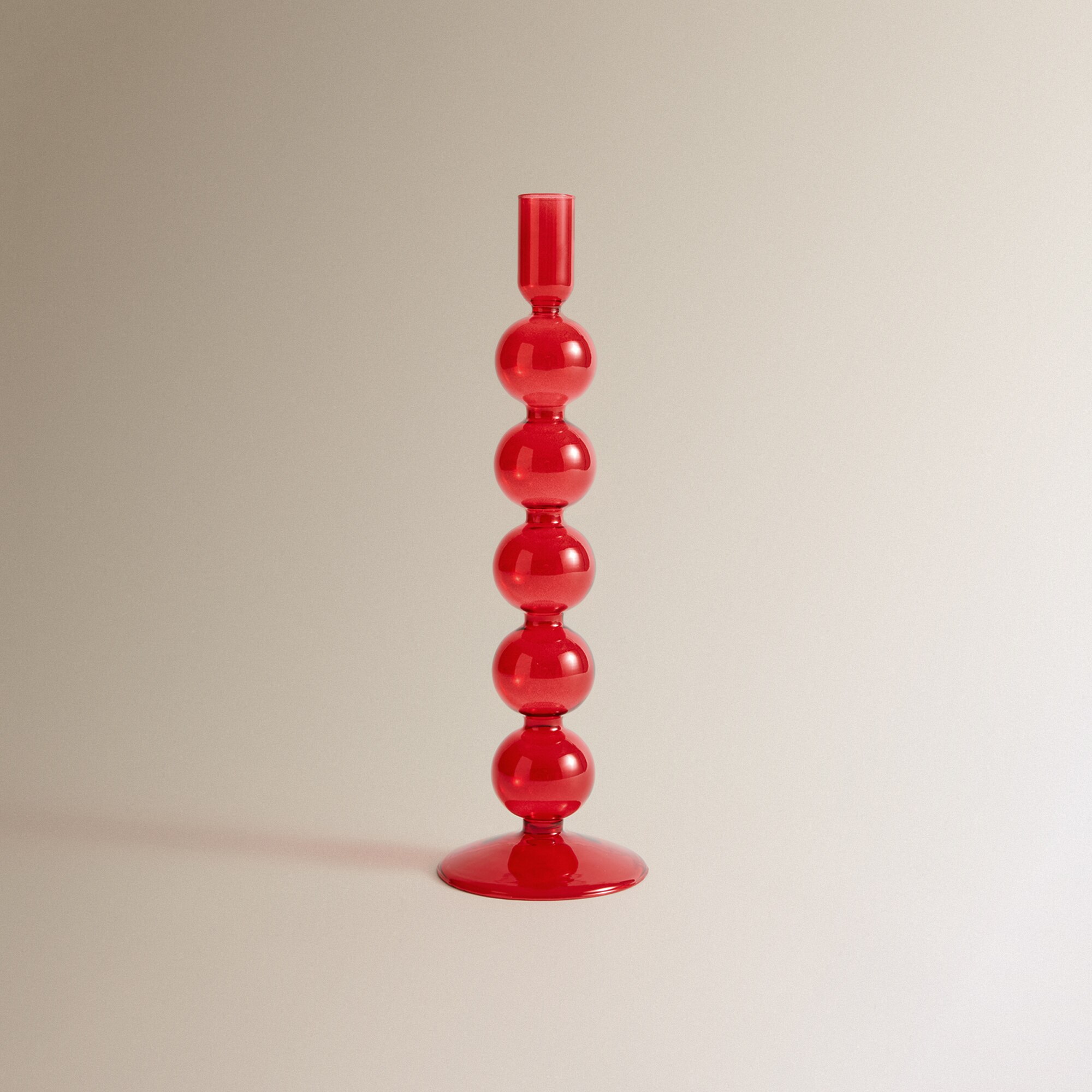 Candelabro de Vidro Fino - Amarelo-Claro Vermelho-2