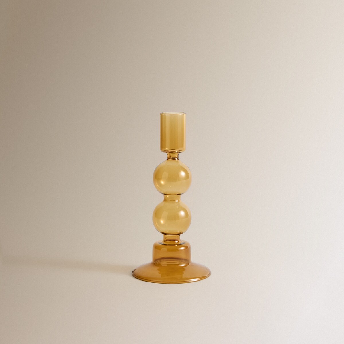 Candelabro de Vidro Fino - Amarelo-Claro Amarelo-claro-2