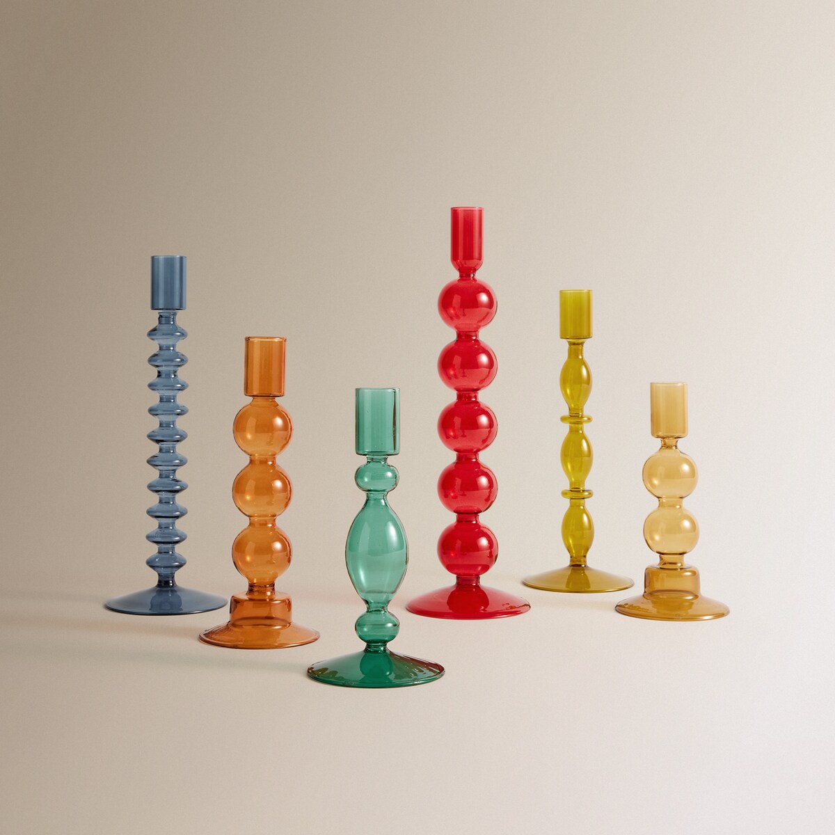 Candelabro de Vidro Fino - Amarelo-Claro Amarelo-claro-4