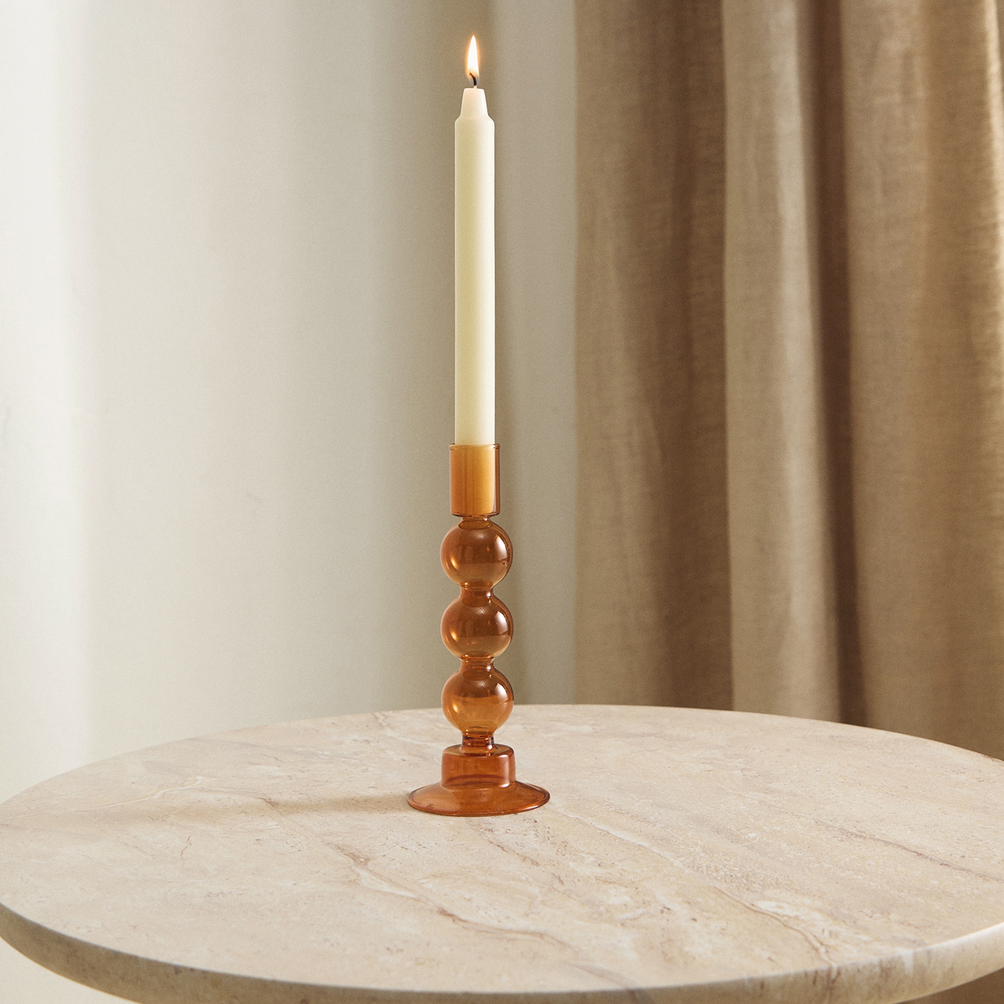 Imagem 0 de Candelabro de Vidro Fino - Laranja