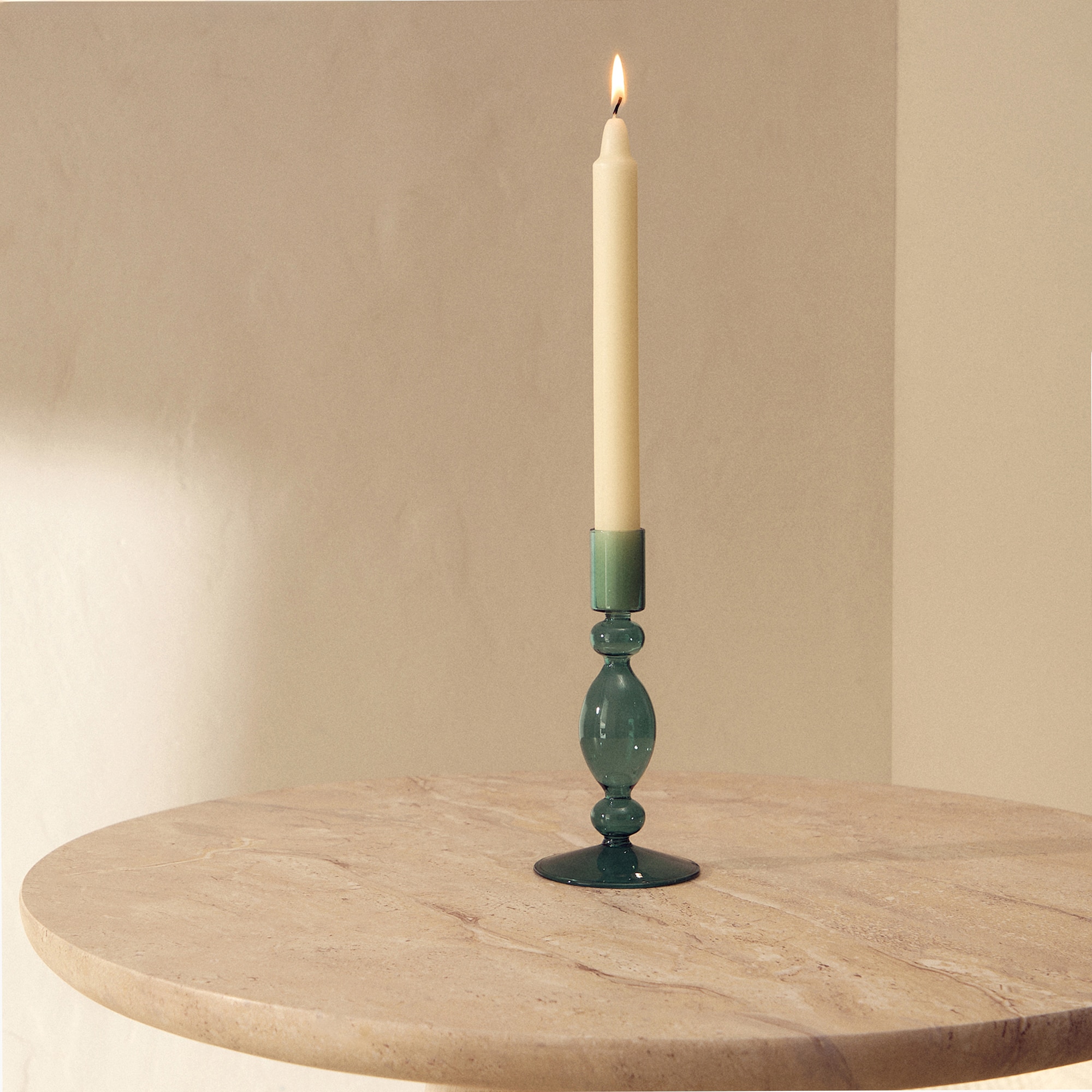 Imagem 0 de Candelabro de Vidro Fino - Verde-Claro