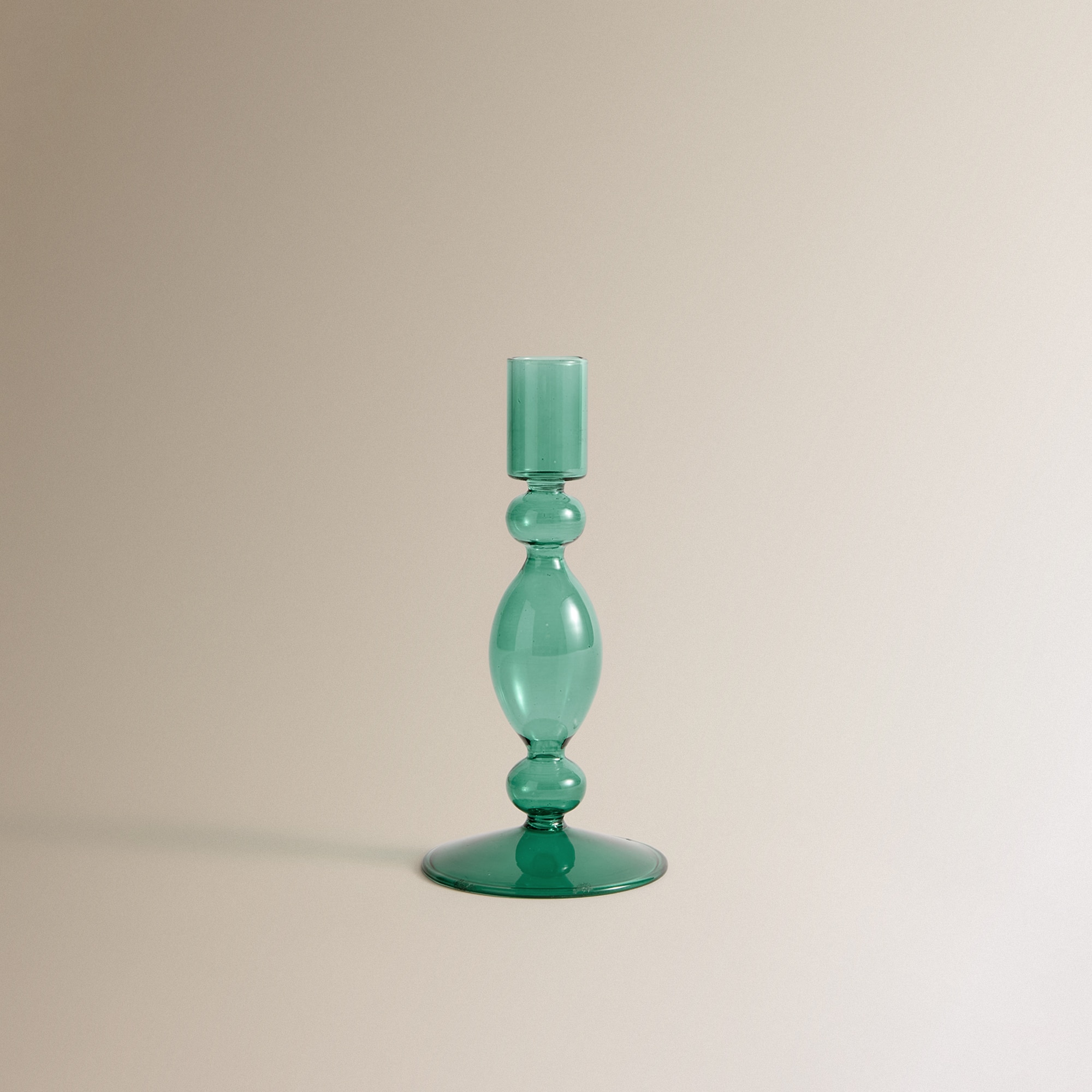 Candelabro de Vidro Fino - Verde-Claro Verde-claro-2