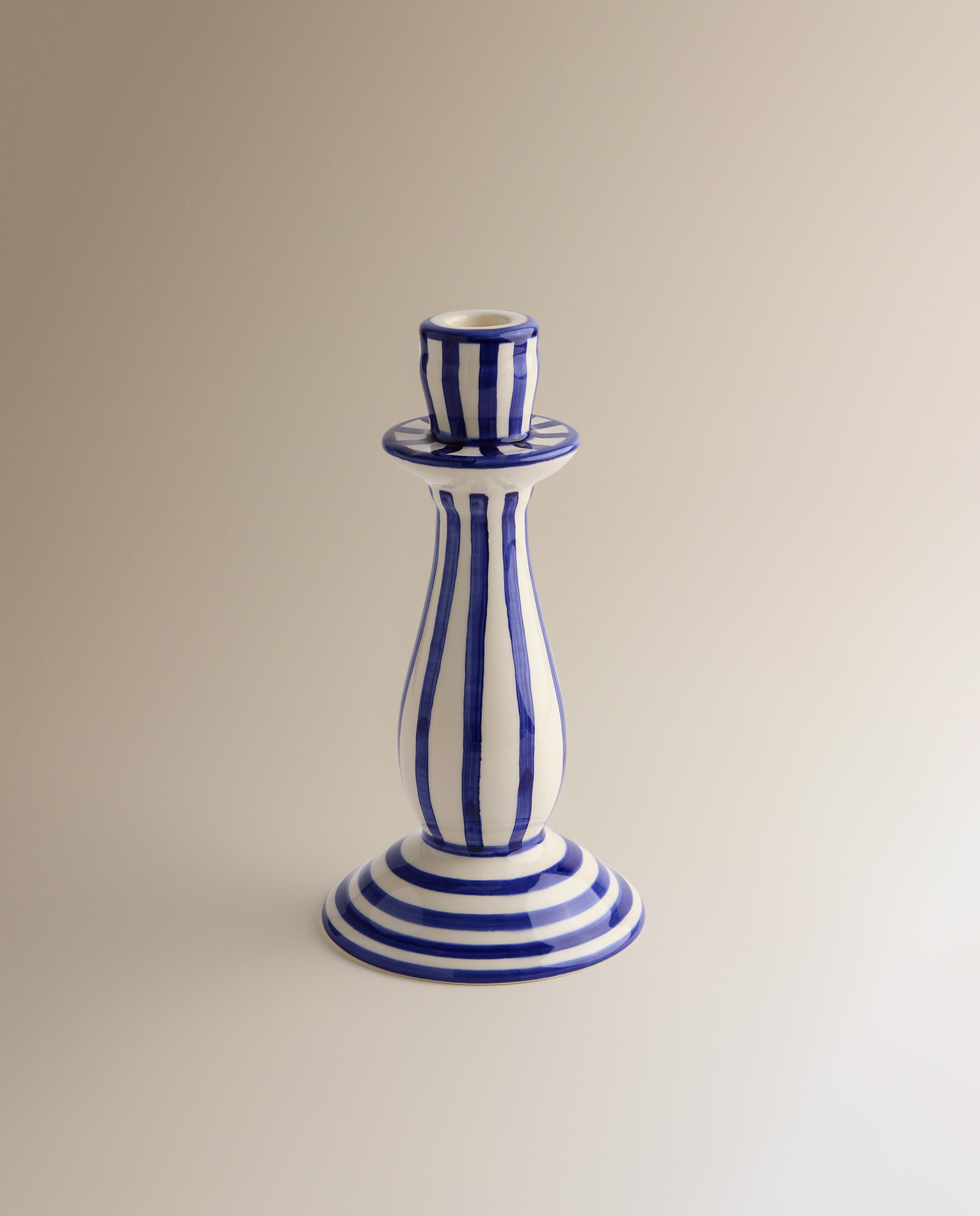 Imagen 2 de Candelabro de cerámica Stripes - Azul Azul