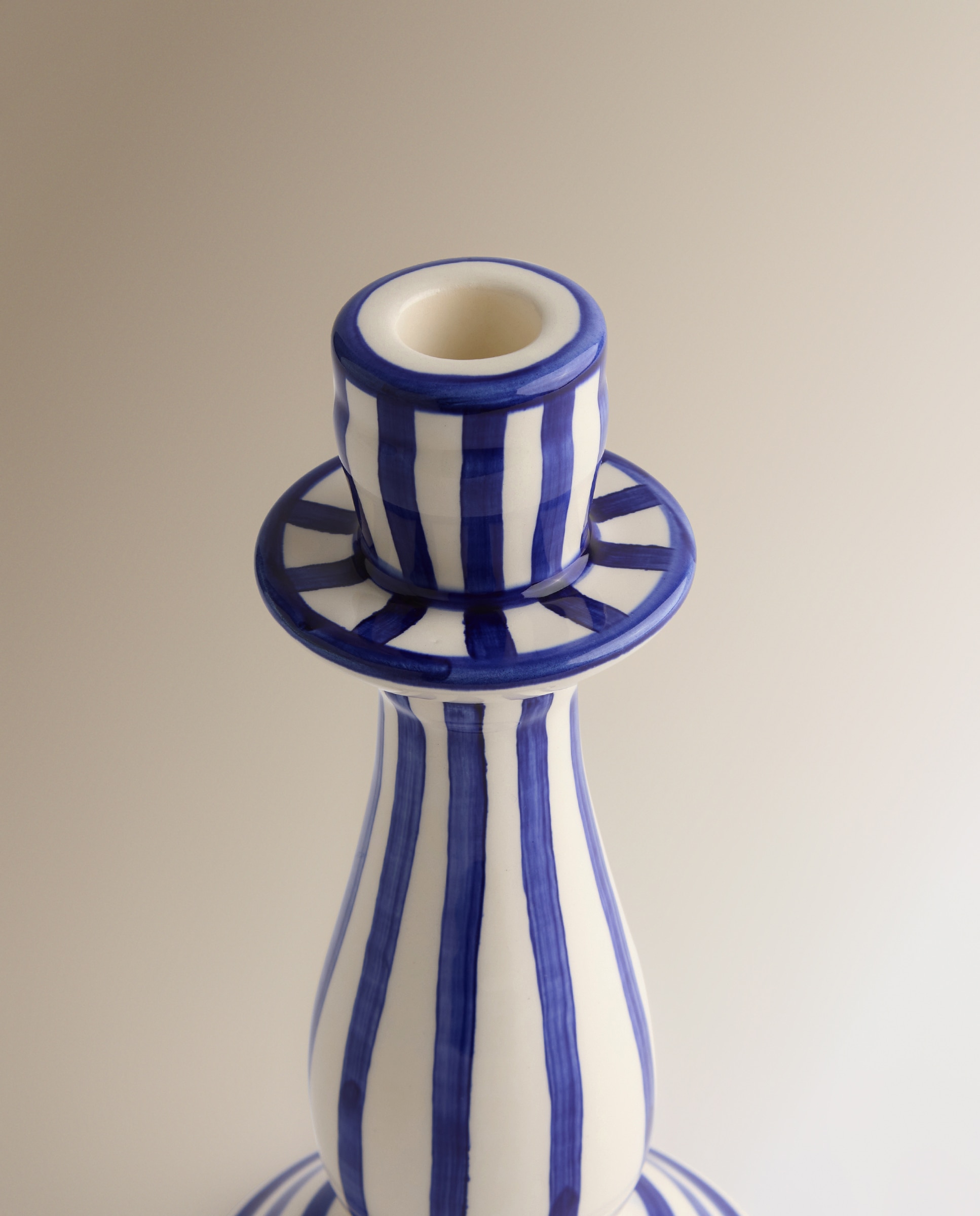 Imagen 3 de Candelabro de cerámica Stripes - Azul Azul