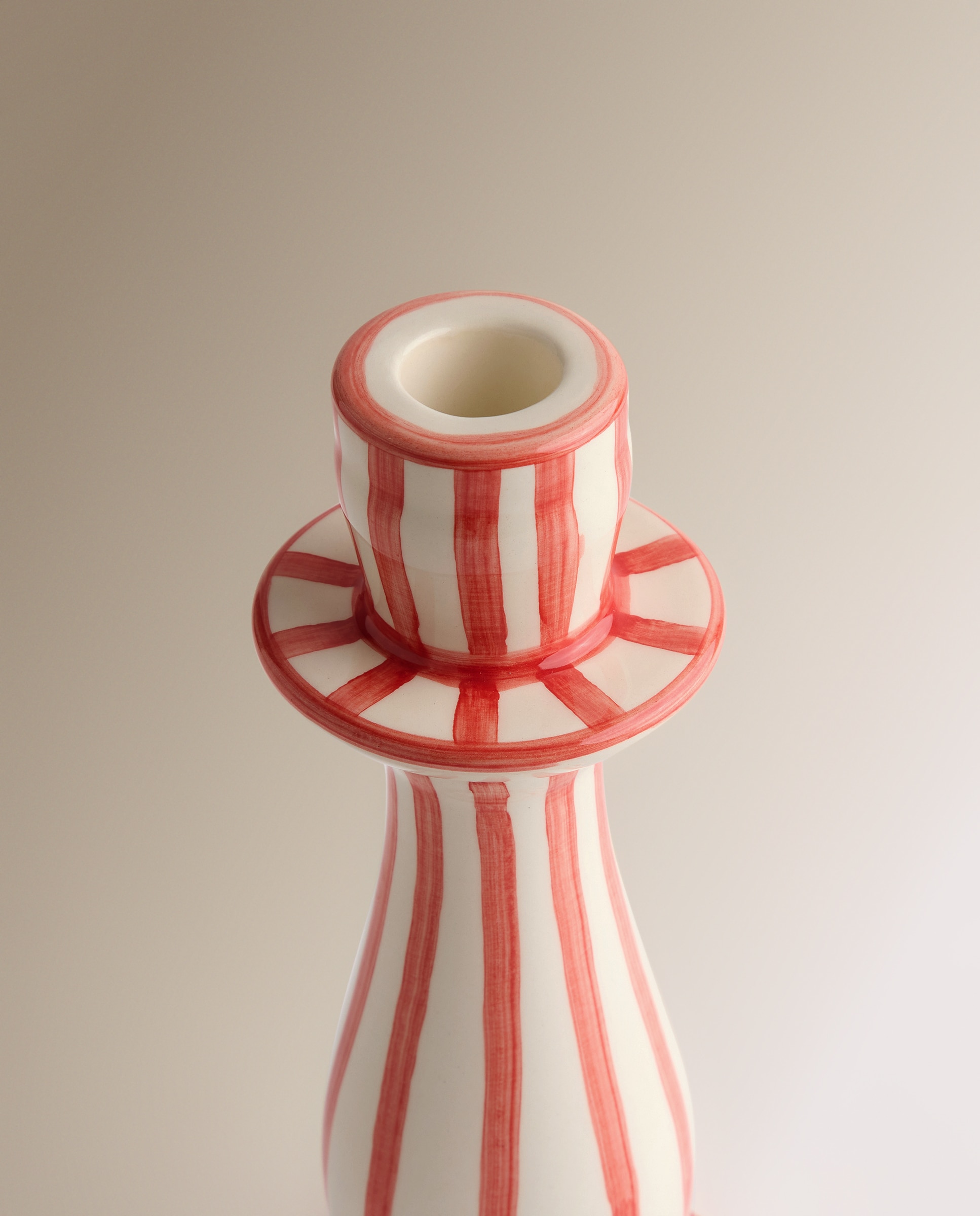 Candelabro de cerâmica Stripes Coral-3