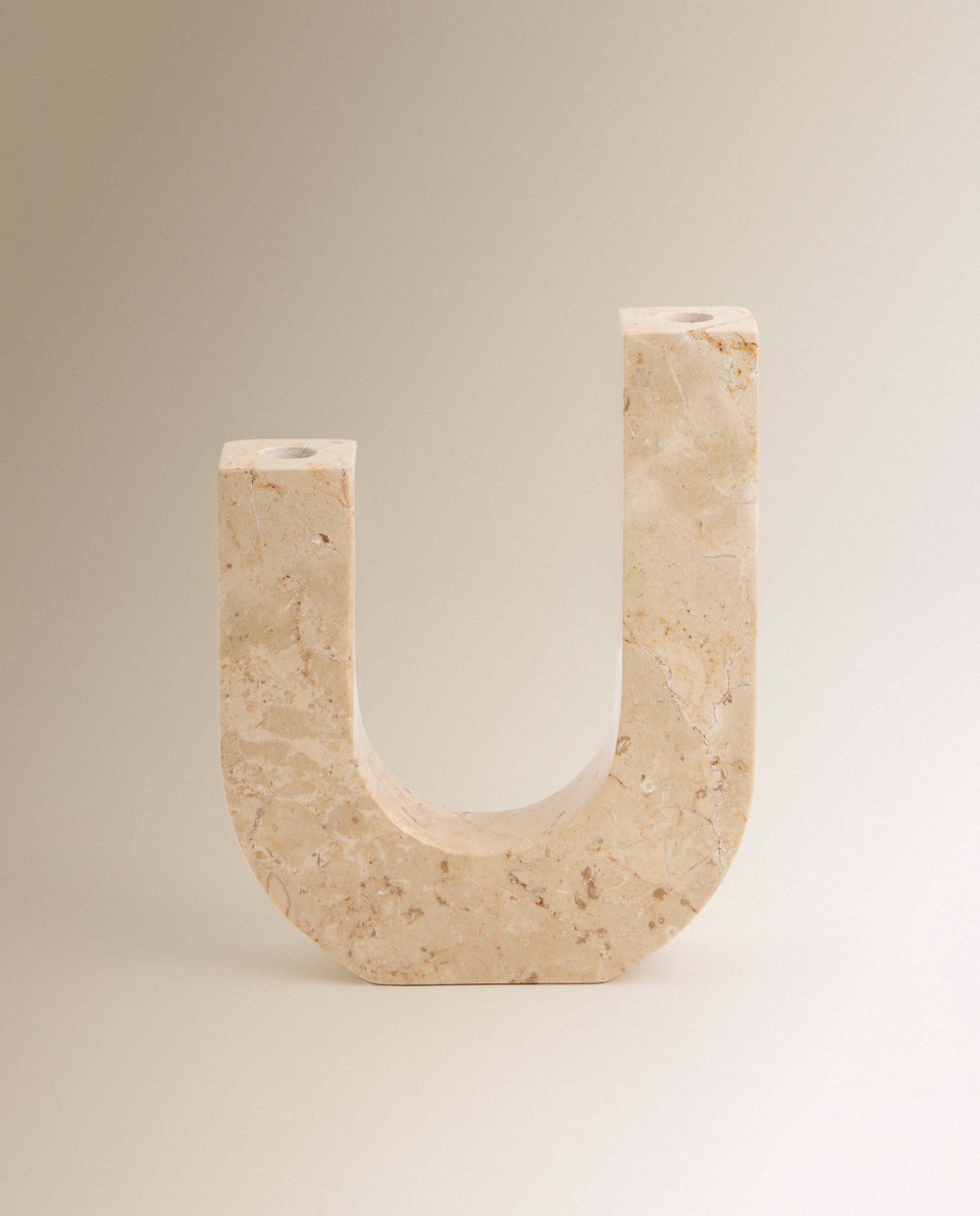 Portavelas de mármol U Mab - Beige Beige-1