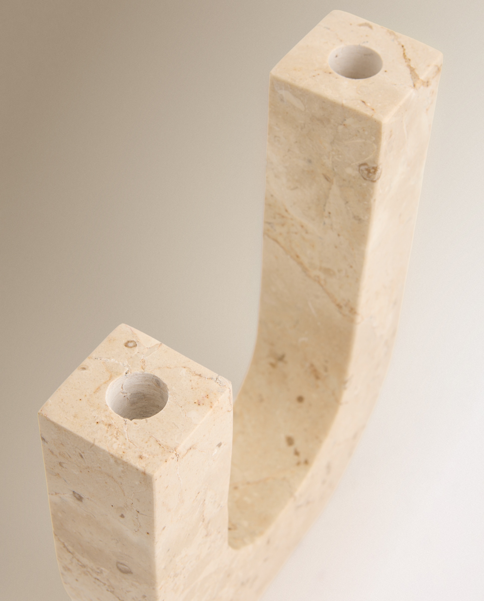 Portavelas de mármol U Mab - Beige Beige-2