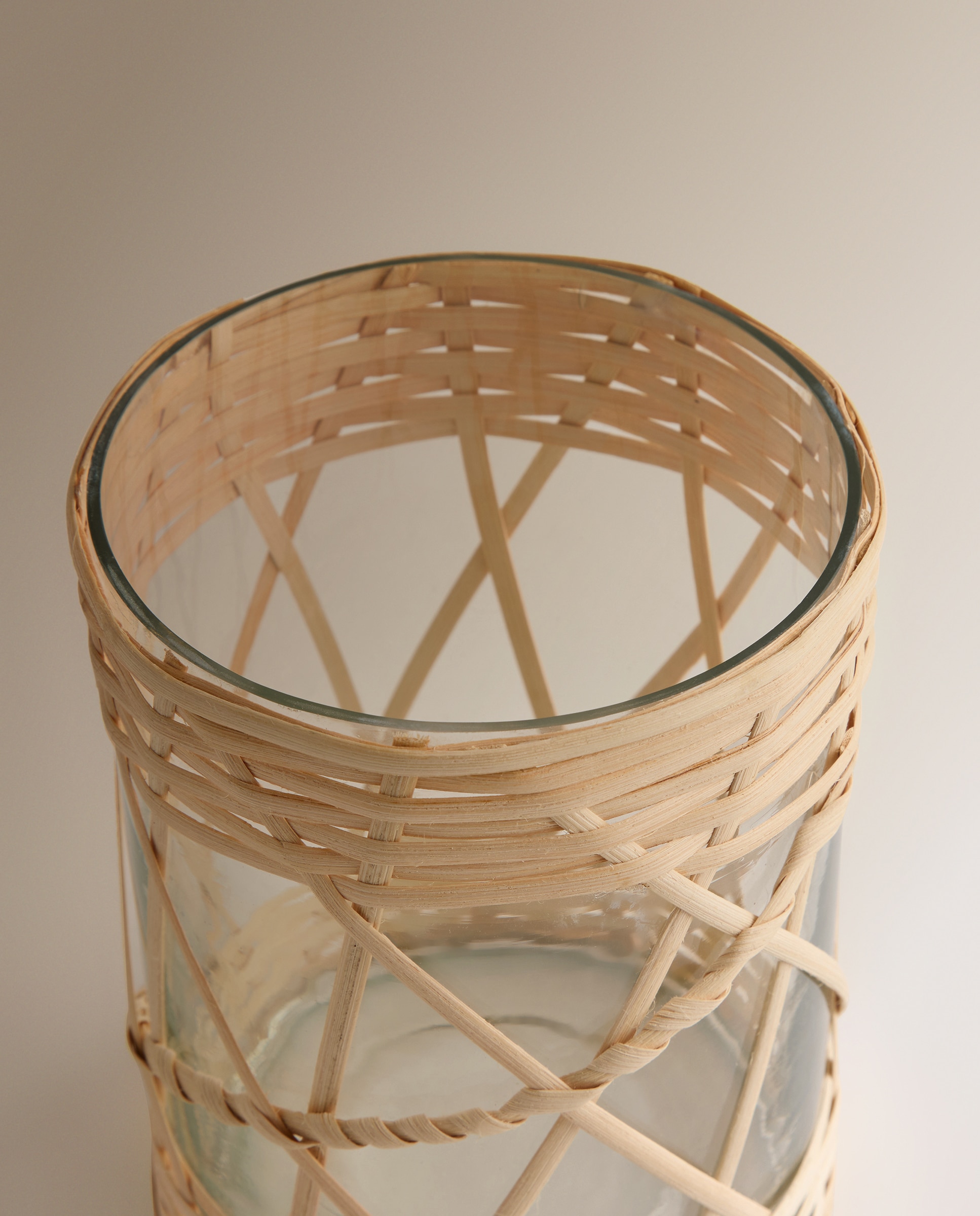 Portavelas de ratã Tagna Natural-3