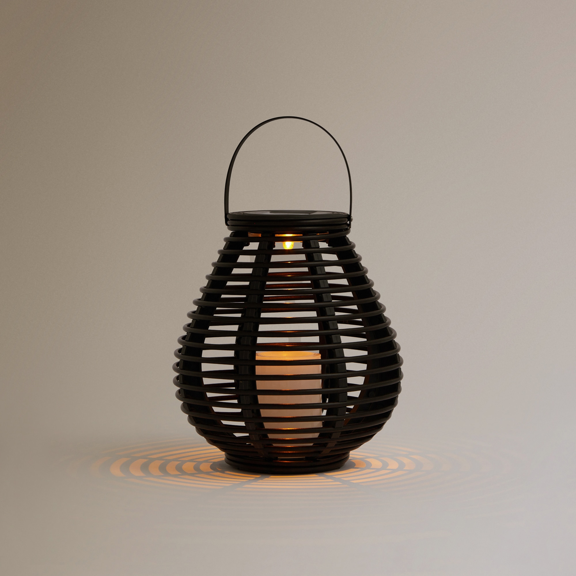 Lanterna Solar com Luz LED - Preto Preto-3