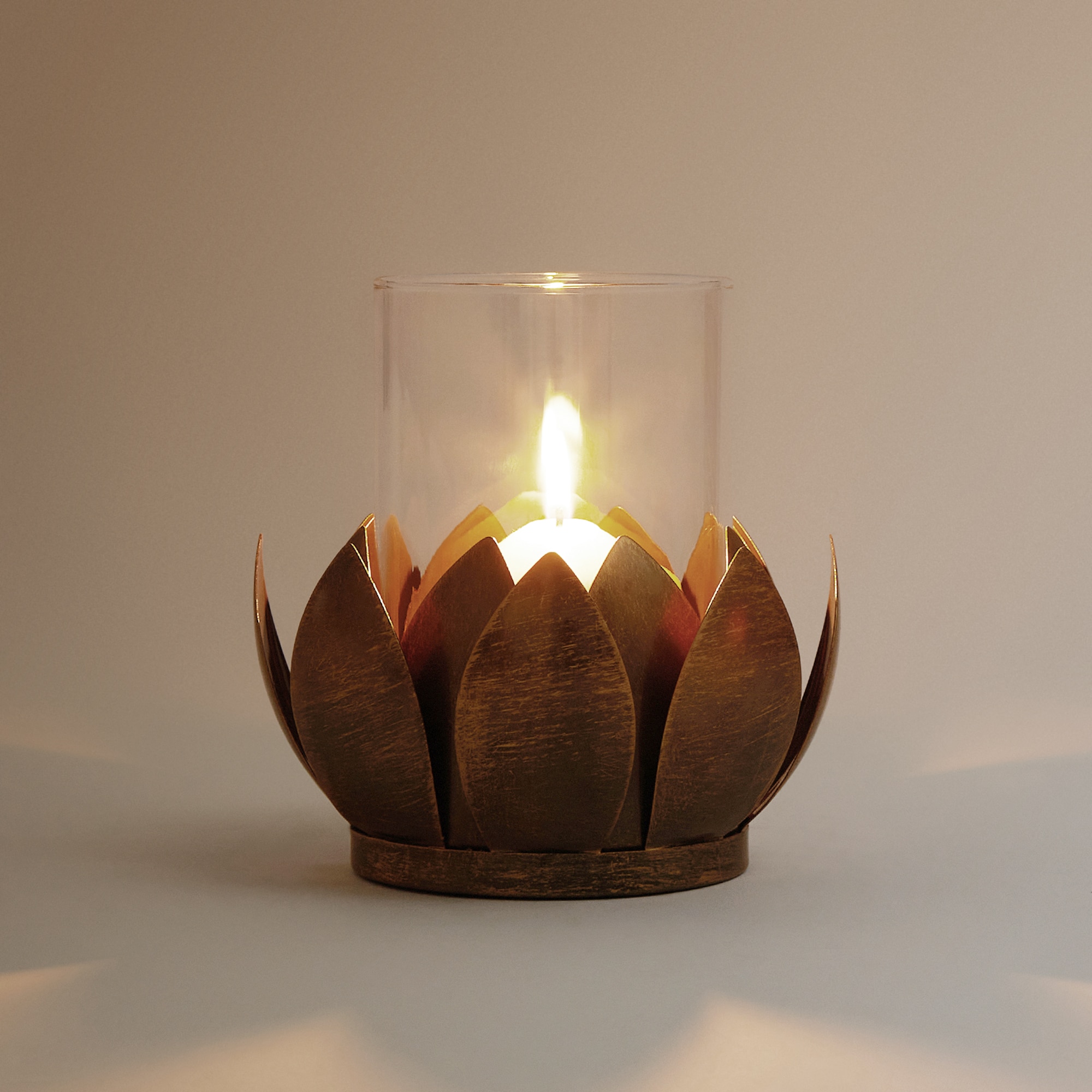 Porta-velas Hurricane Lule Ouro-5