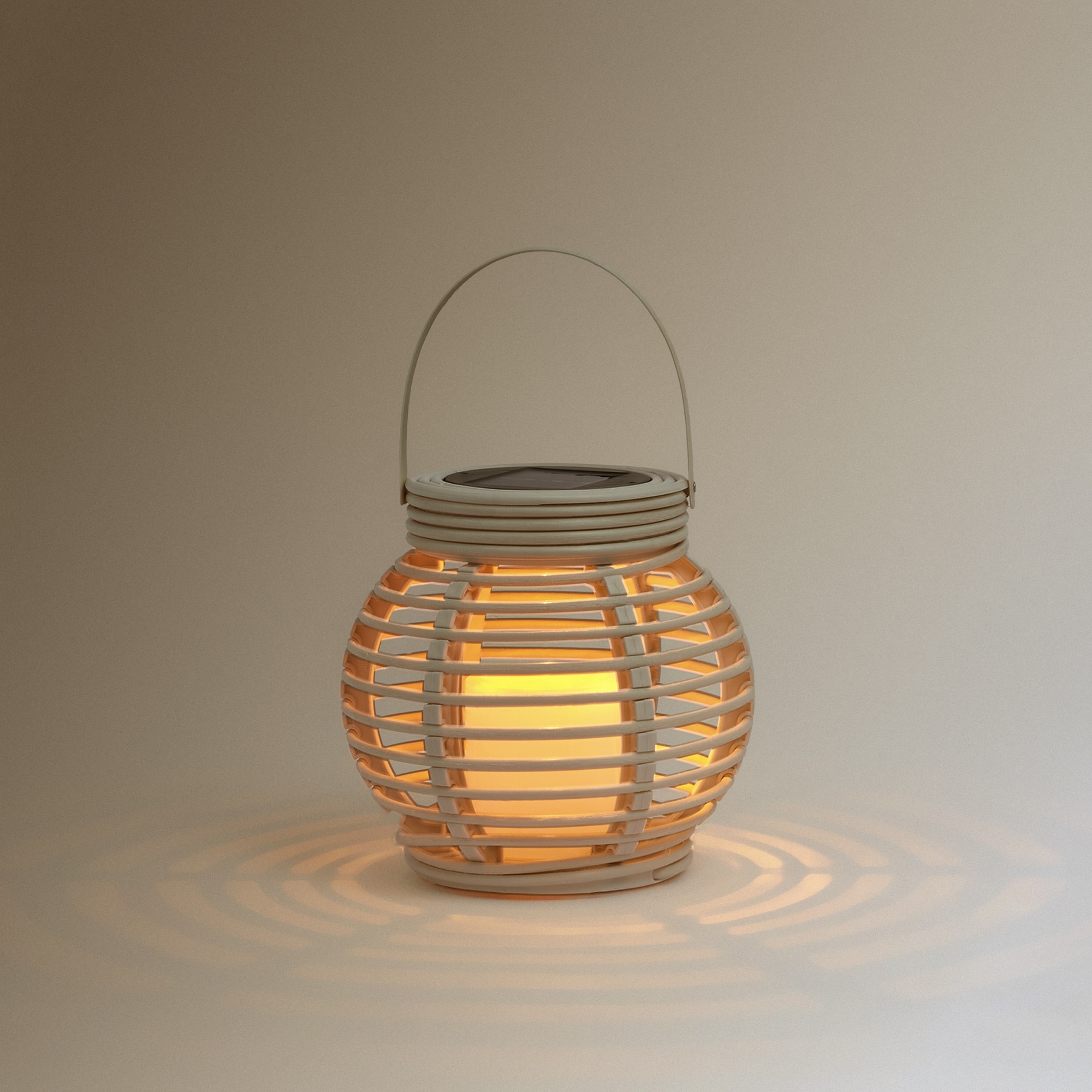 Lanterna Solar Redonda com Luz LED Branco-3