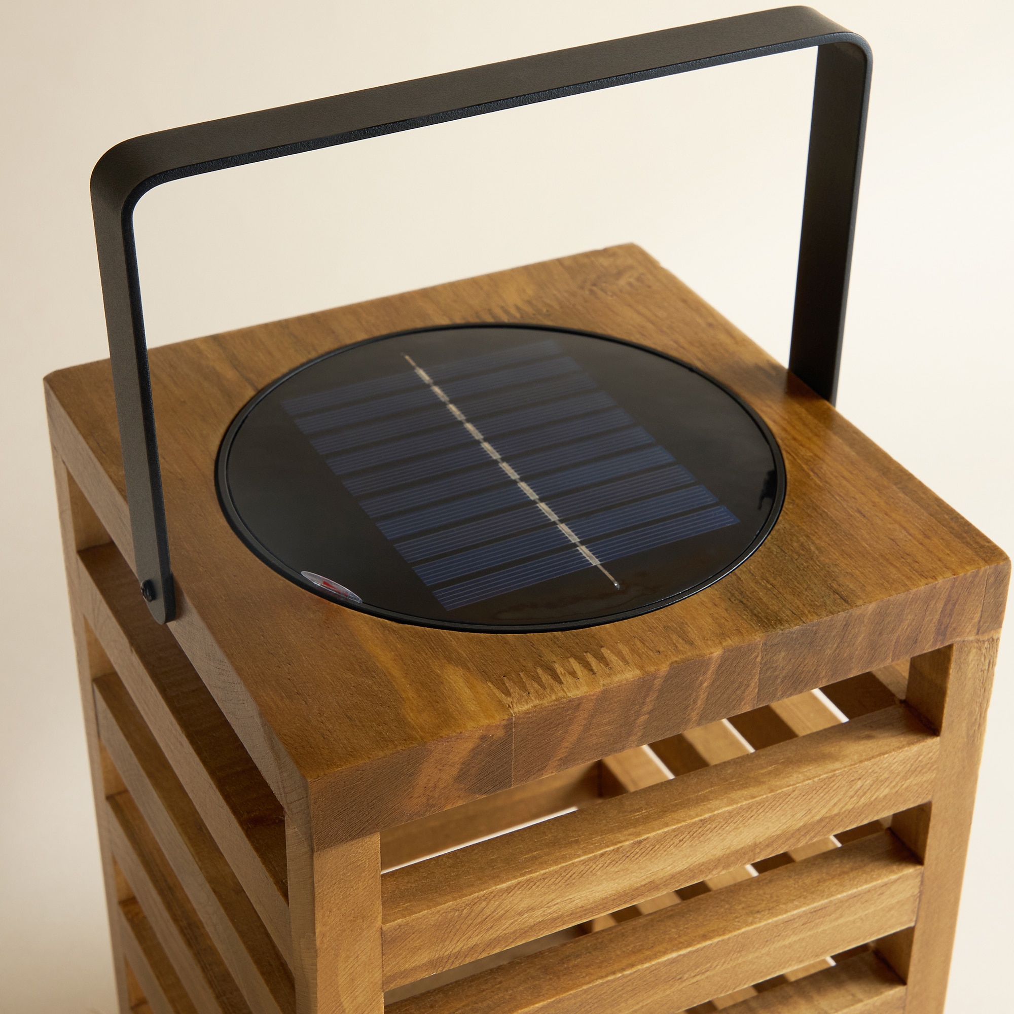Lanterna Tábuas com Luz LED Solar Castanho-5