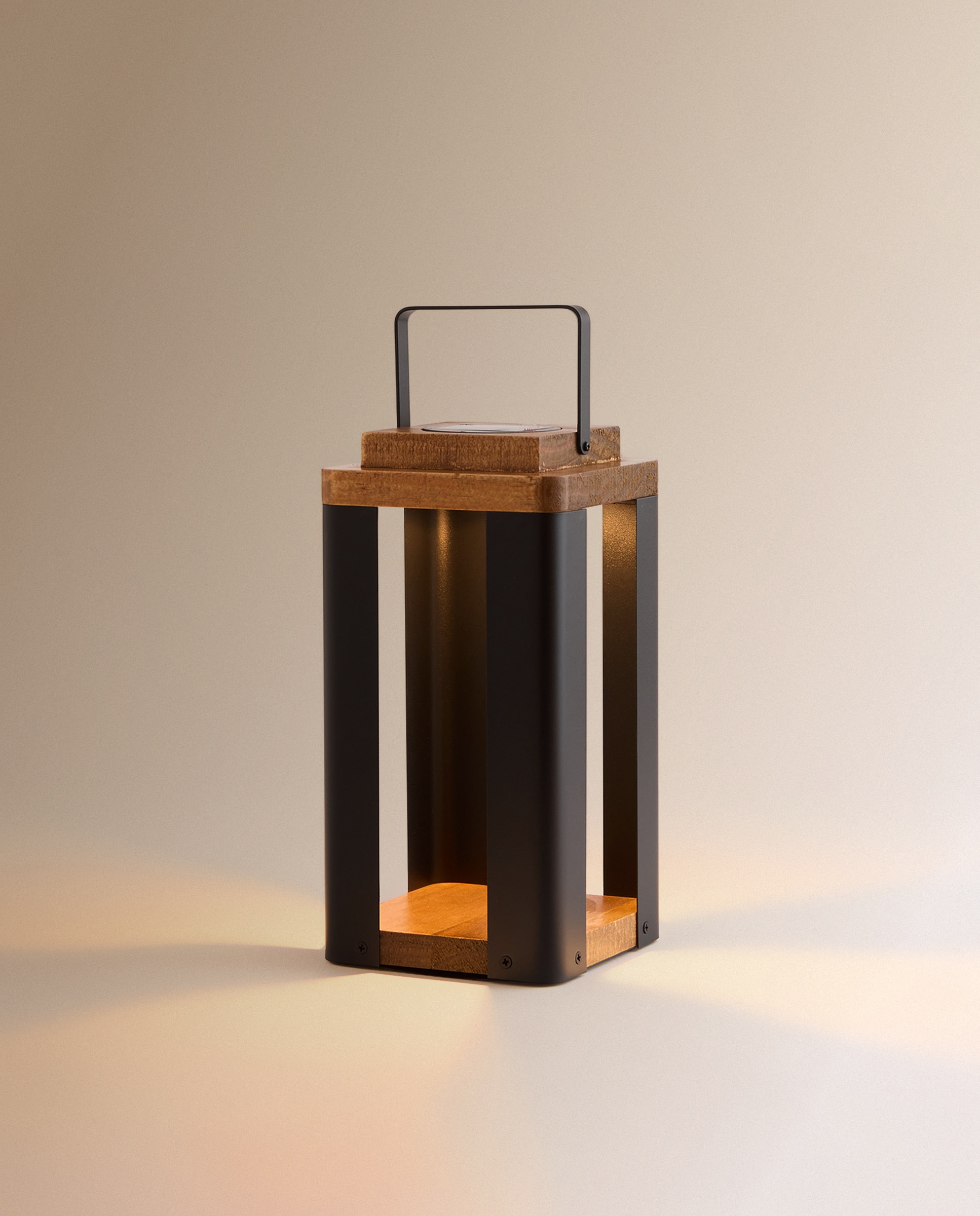 Lanterna metálica Solar Preto-1