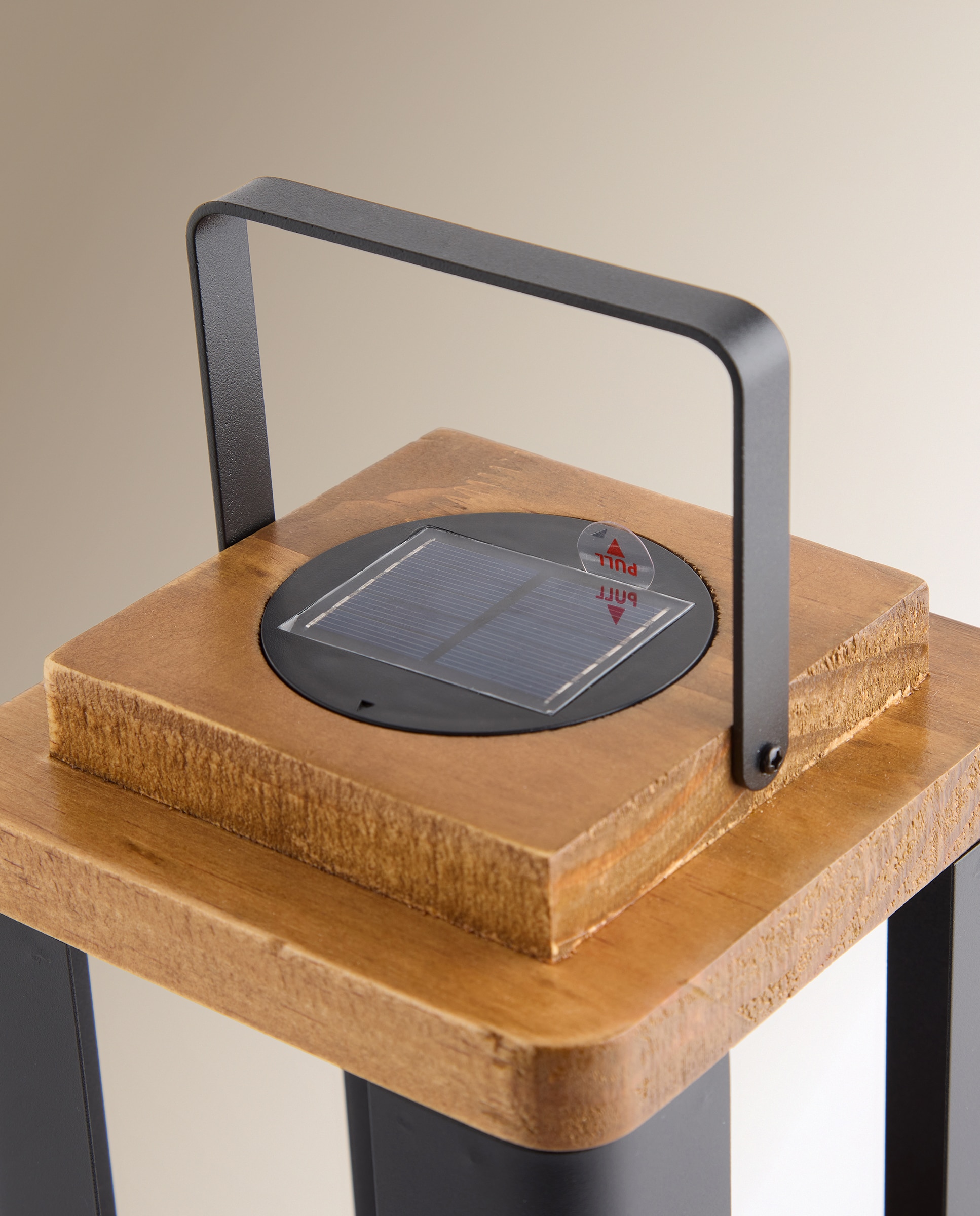 Lanterna metálica Solar Preto-3