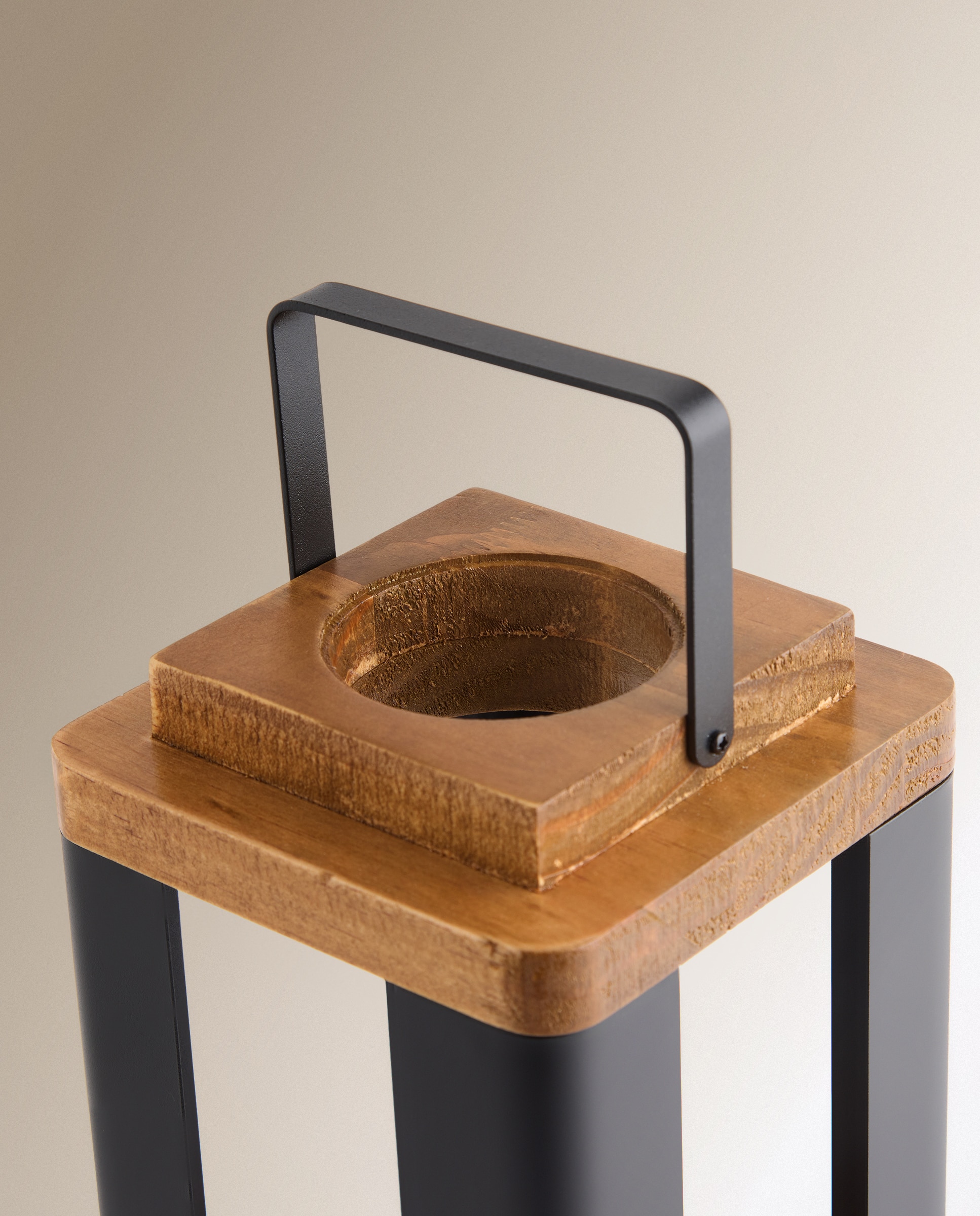 Lanterna metálica Solar Preto-4