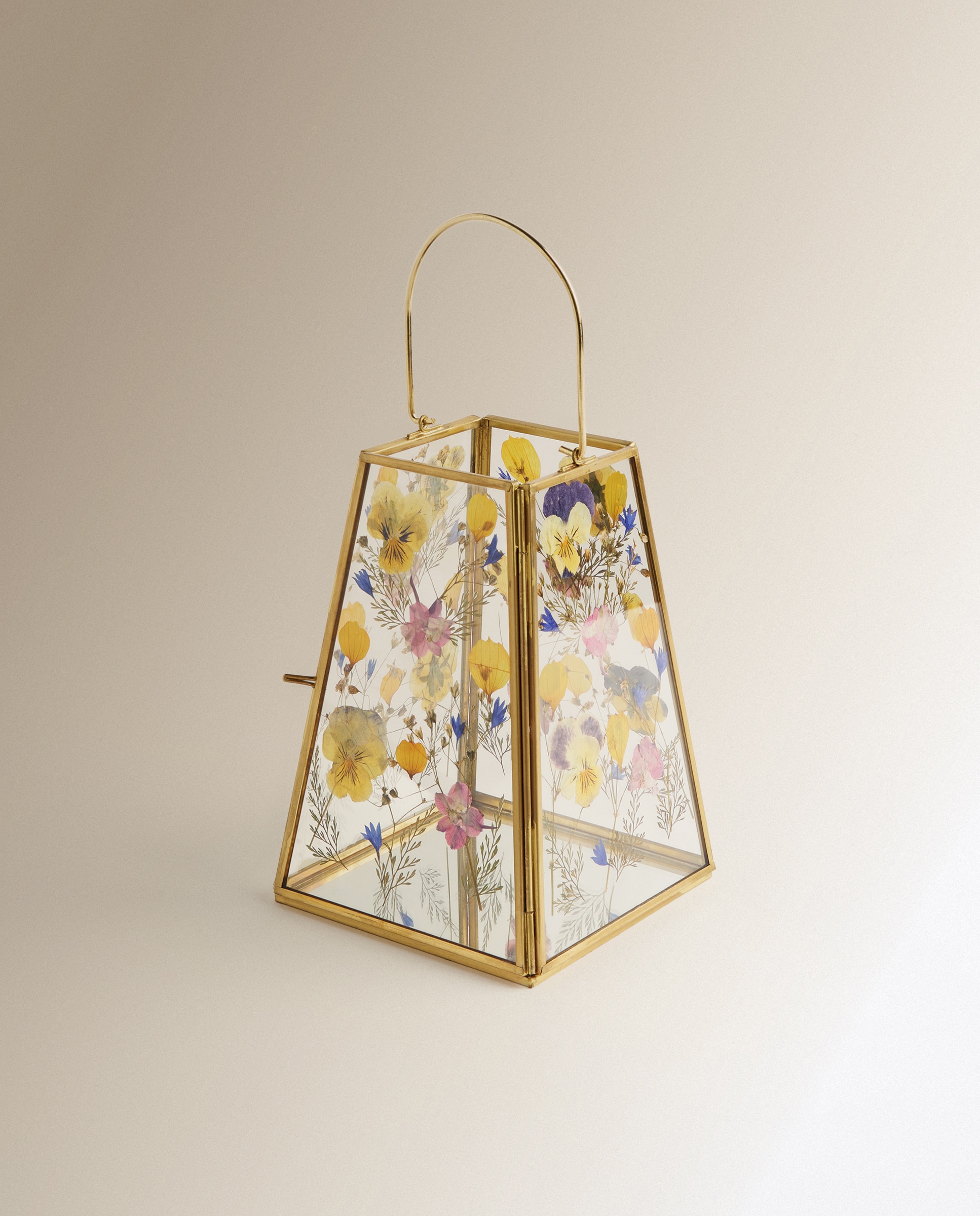 Porta-velas de Cristal Flor Multicolor-2