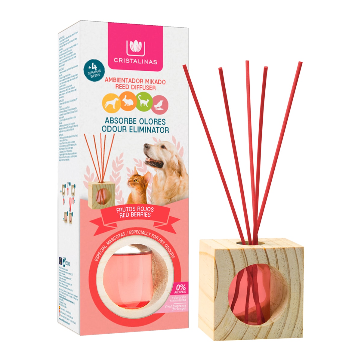 Imagen 0 de Difusor de varillas absorbe olores Frutos rojos Cristalinas