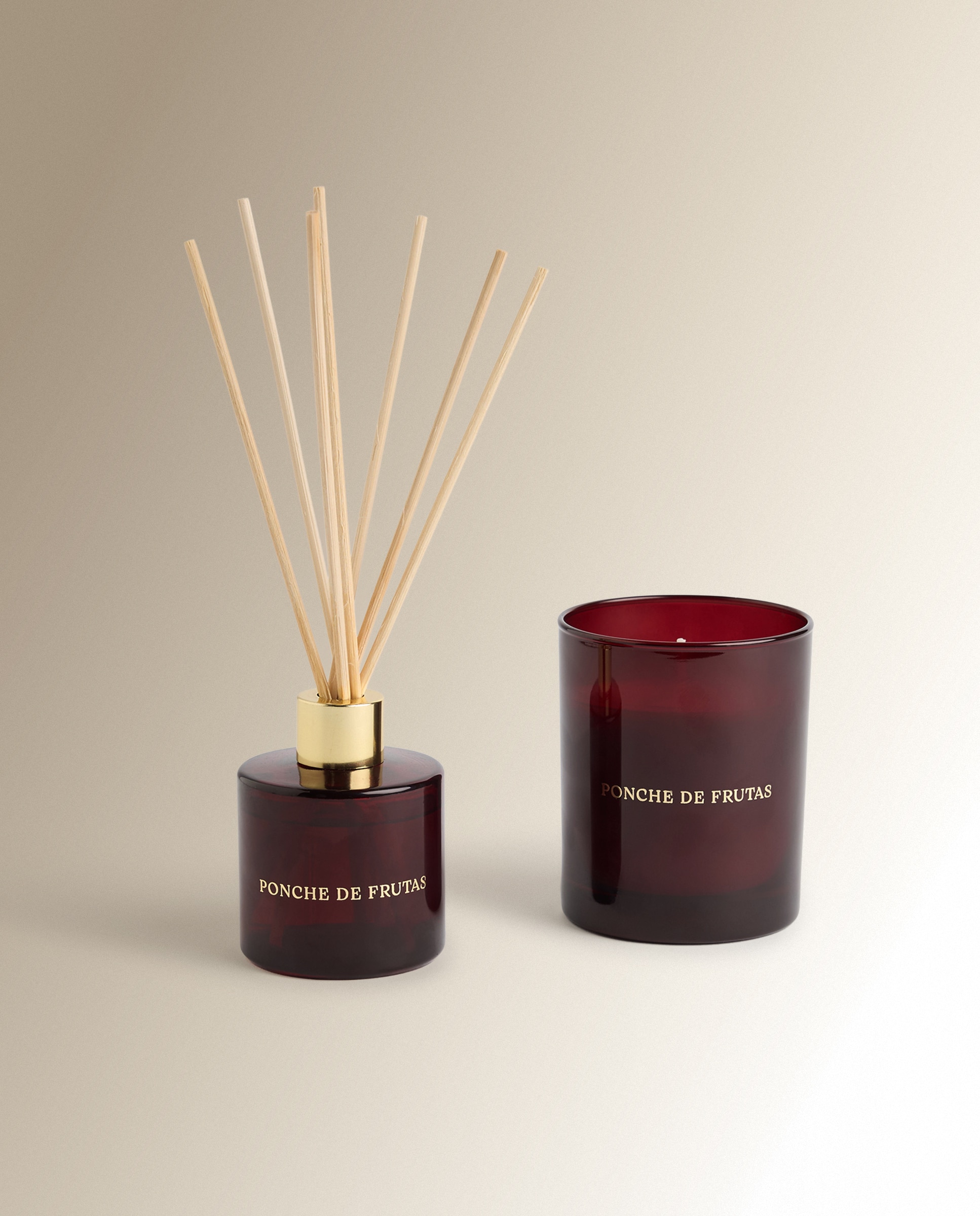 Set de vela y difusor de varillas Bosque nórdico Navidad - Rojo Rojo-1