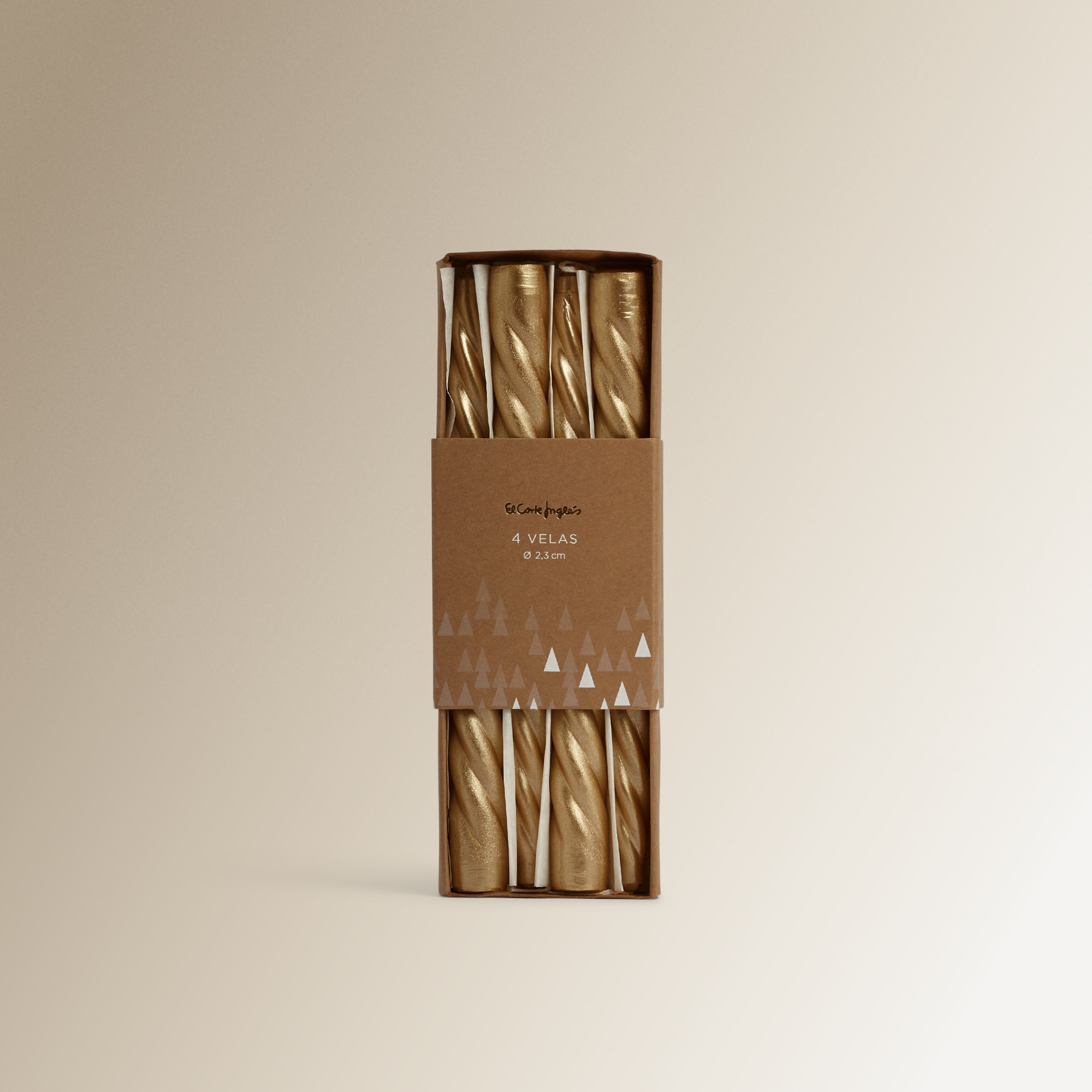 Set 4 velas Candelabro rizado El Corte Inglés Oro-7