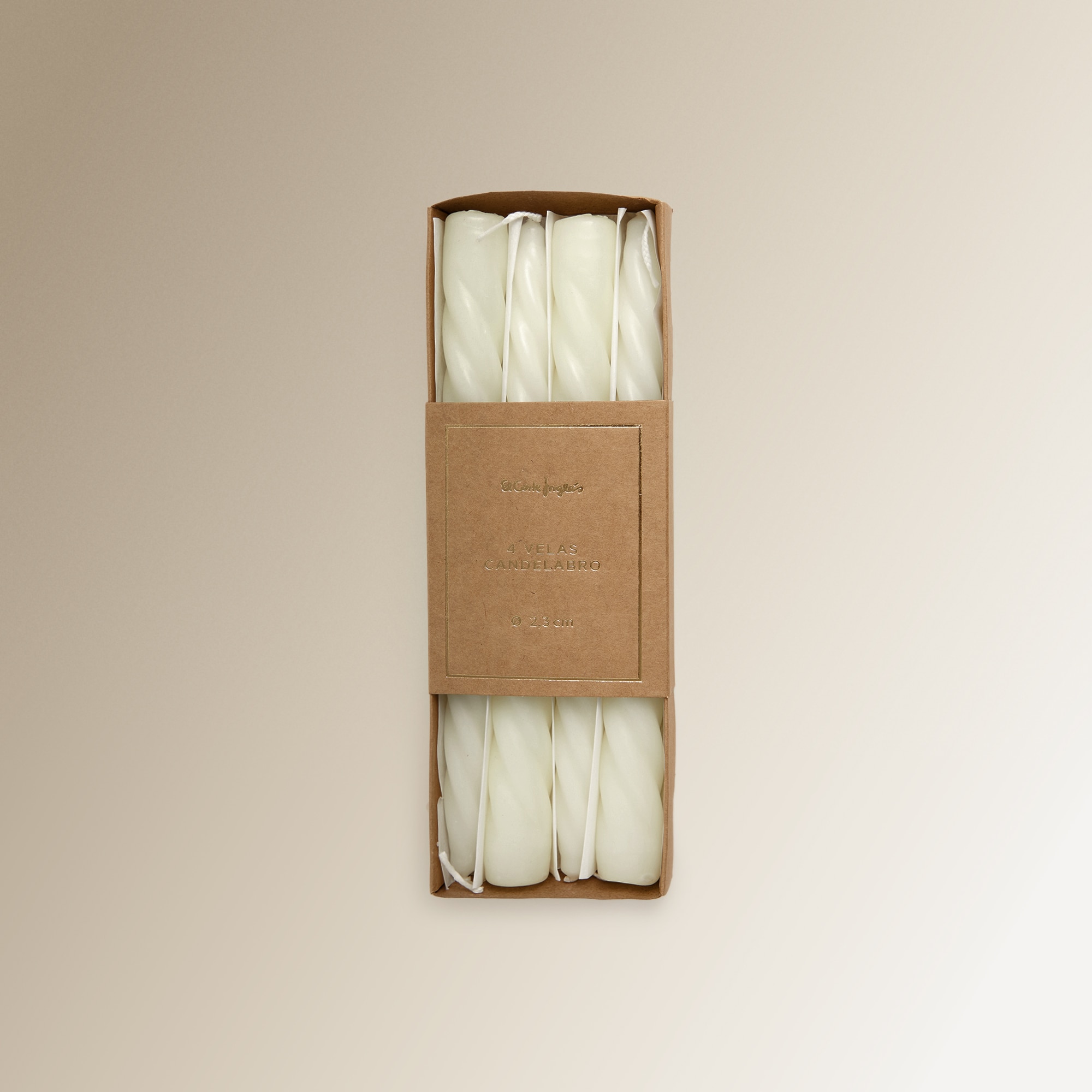 Set 4 velas Candelabro rizado El Corte Inglés Blanco-4