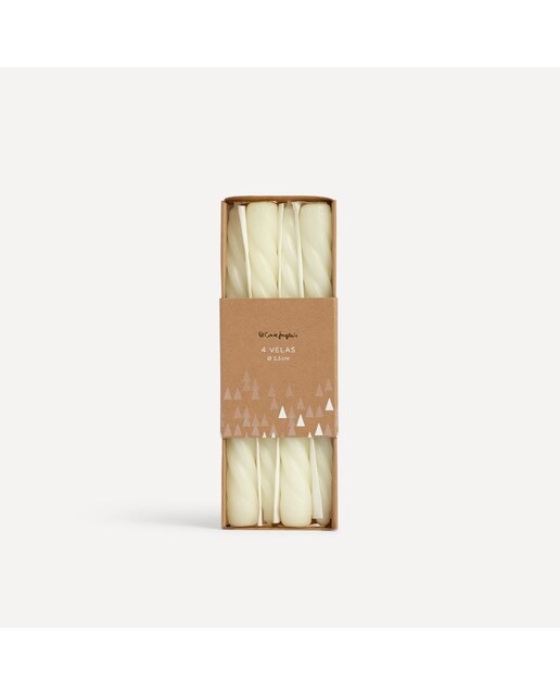 Set 4 velas Candelabro rizado El Corte Inglés Blanco-6