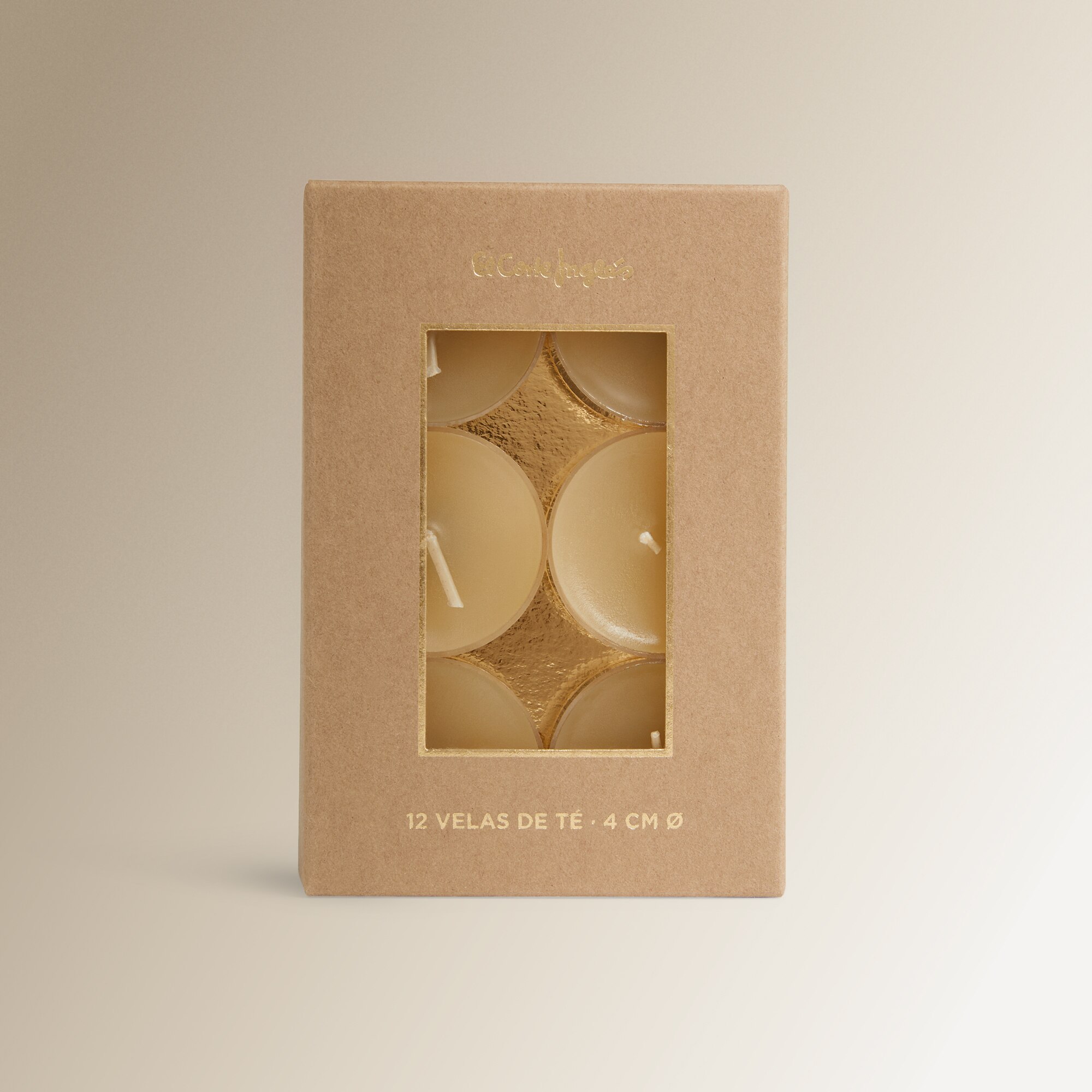 Conjunto de 12 velas tealight El Corte Inglés Bege-4