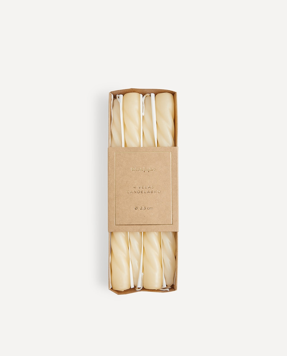 Conjunto de 4 velas de candelabro rizadas 3
