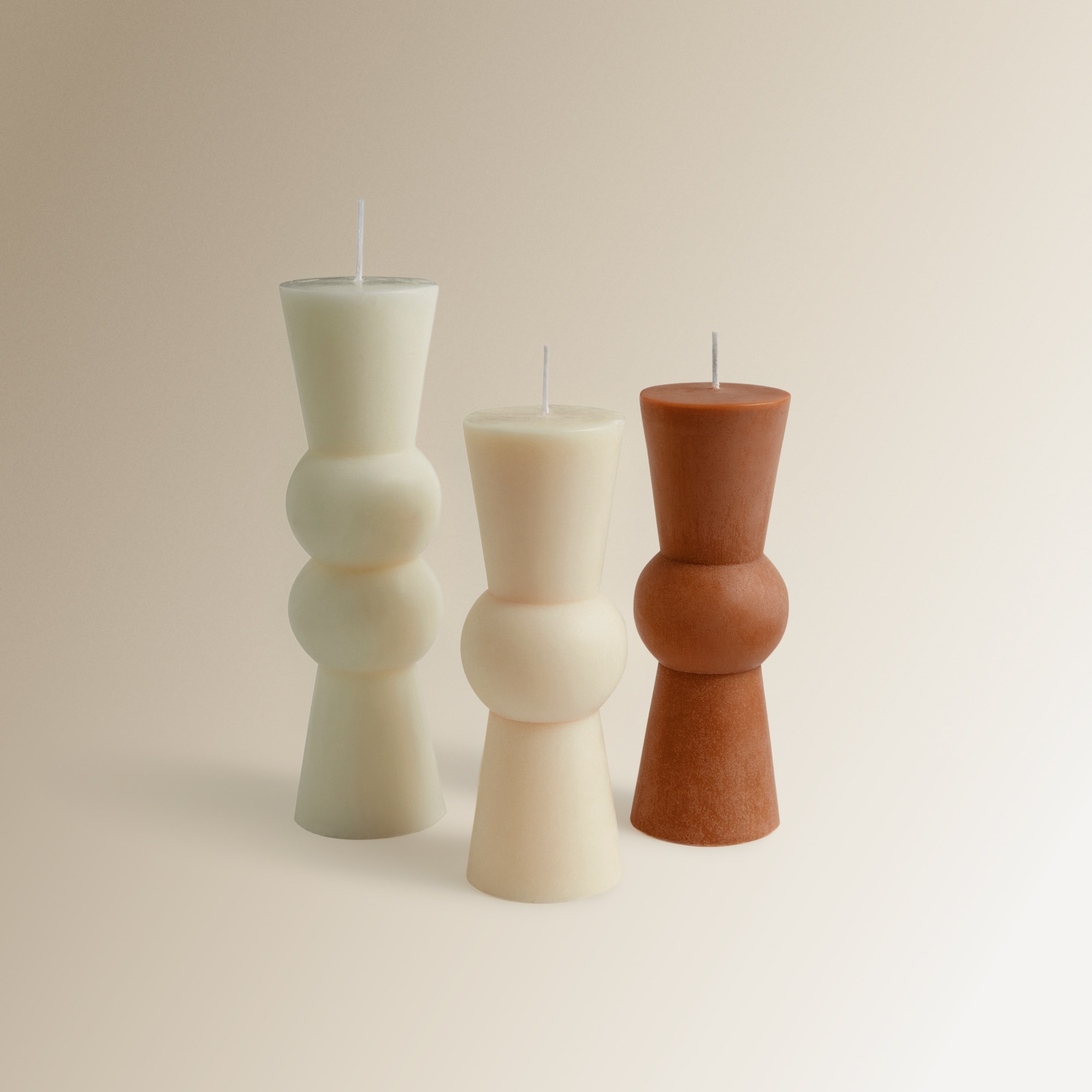 Vela Cilíndrica Contemporânea Bege-3